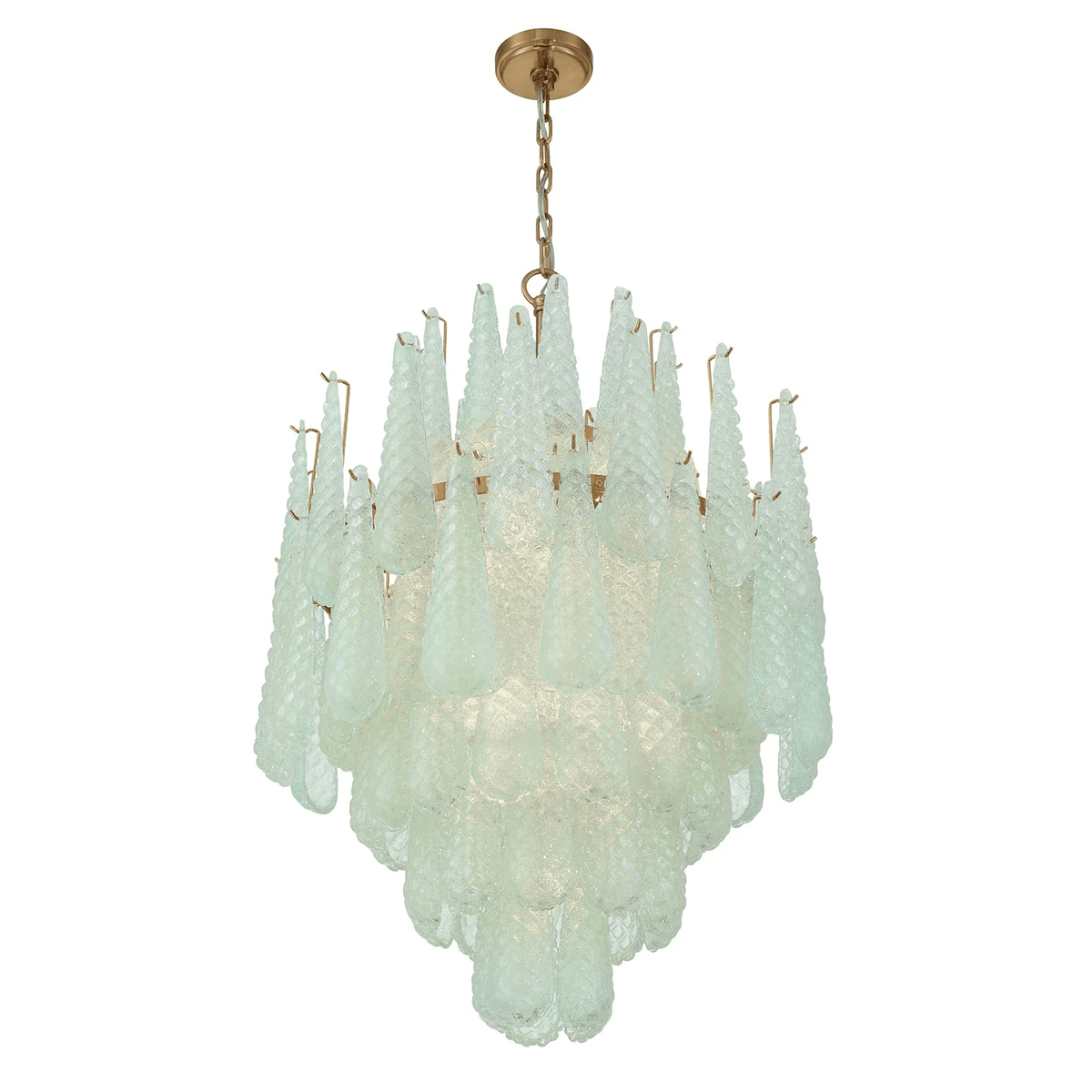 Velorian Kroonluchter met druppelvormige textuur en glas