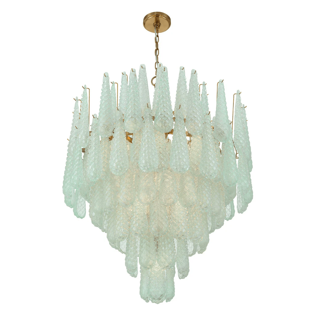 Velorian Kroonluchter met druppelvormige textuur en glas