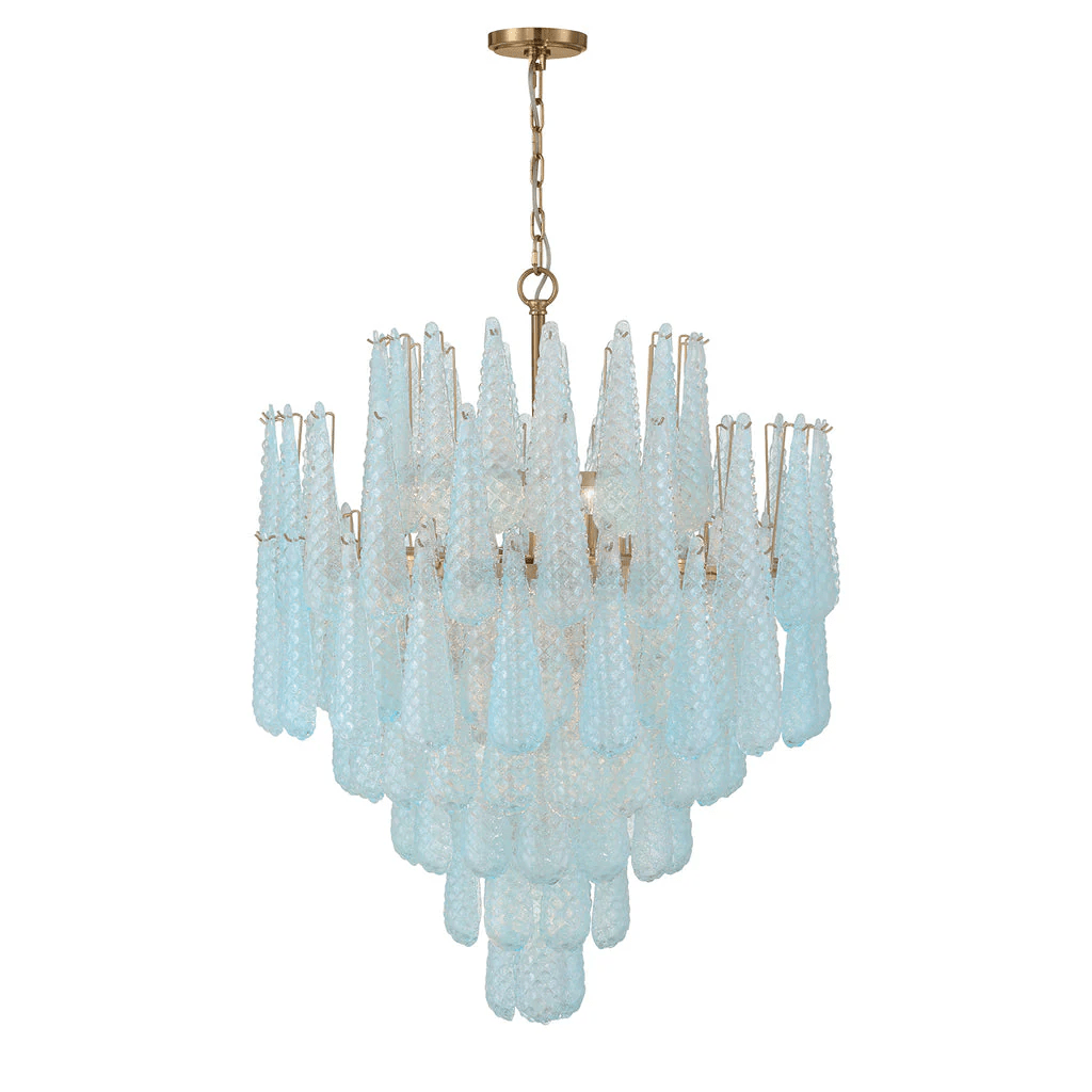 Velorian Kroonluchter met druppelvormige textuur en glas