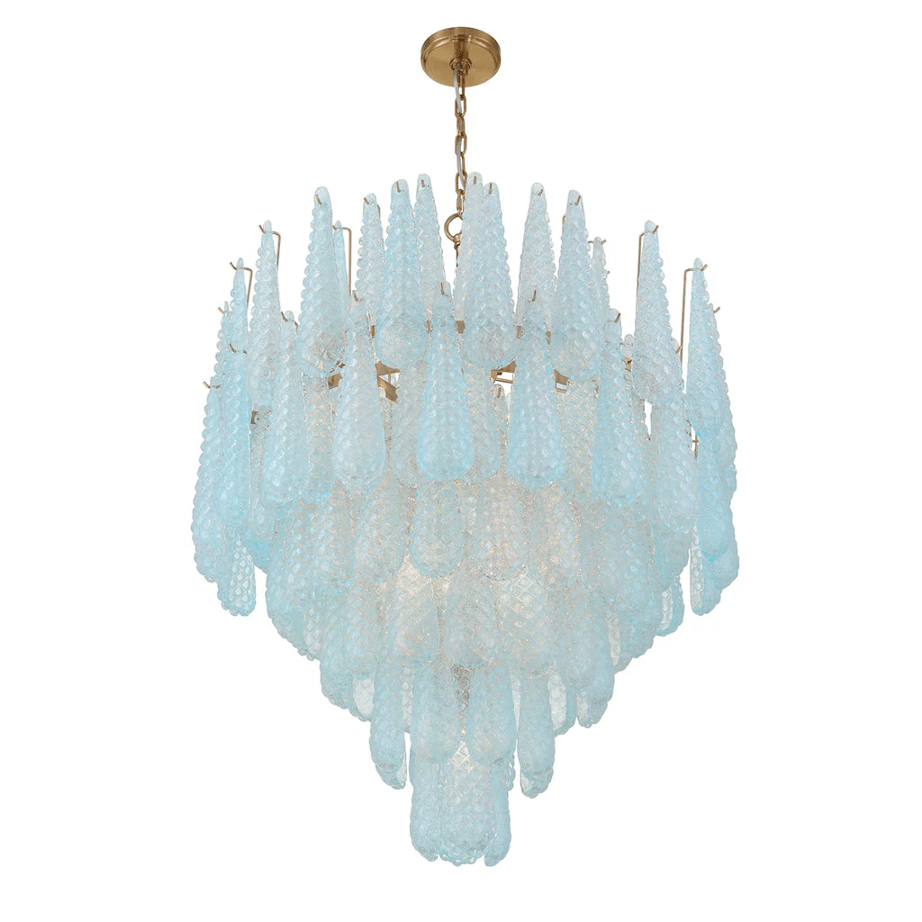 Velorian Kroonluchter met druppelvormige textuur en glas