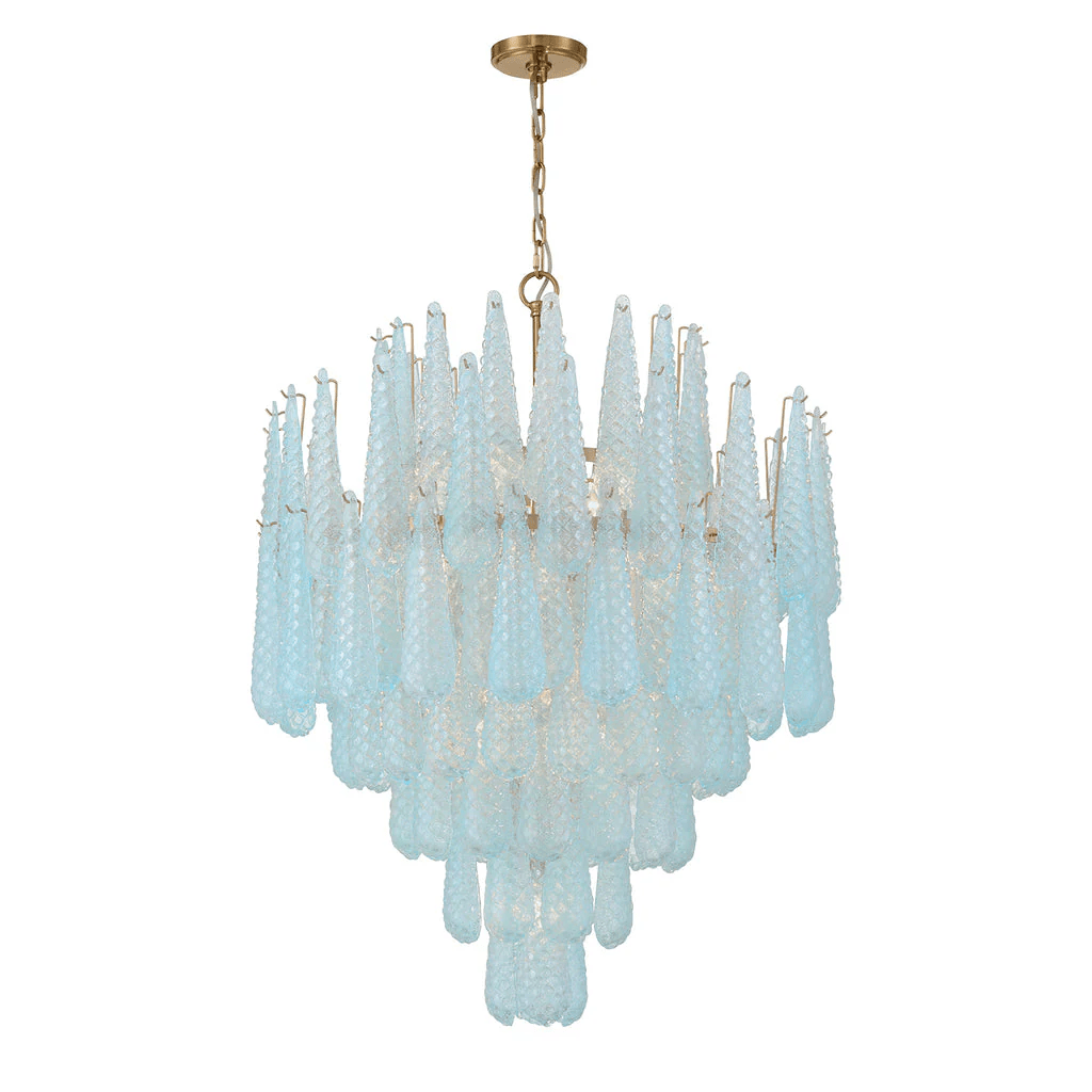 Velorian Kroonluchter met druppelvormige textuur en glas