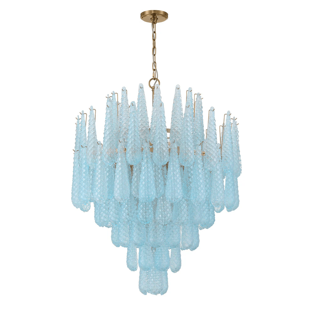 Velorian Kroonluchter met druppelvormige textuur en glas