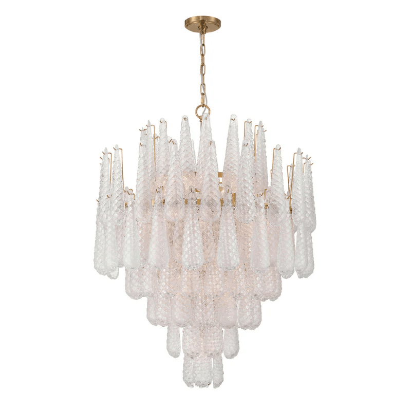 Velorian Kroonluchter met druppelvormige textuur en glas