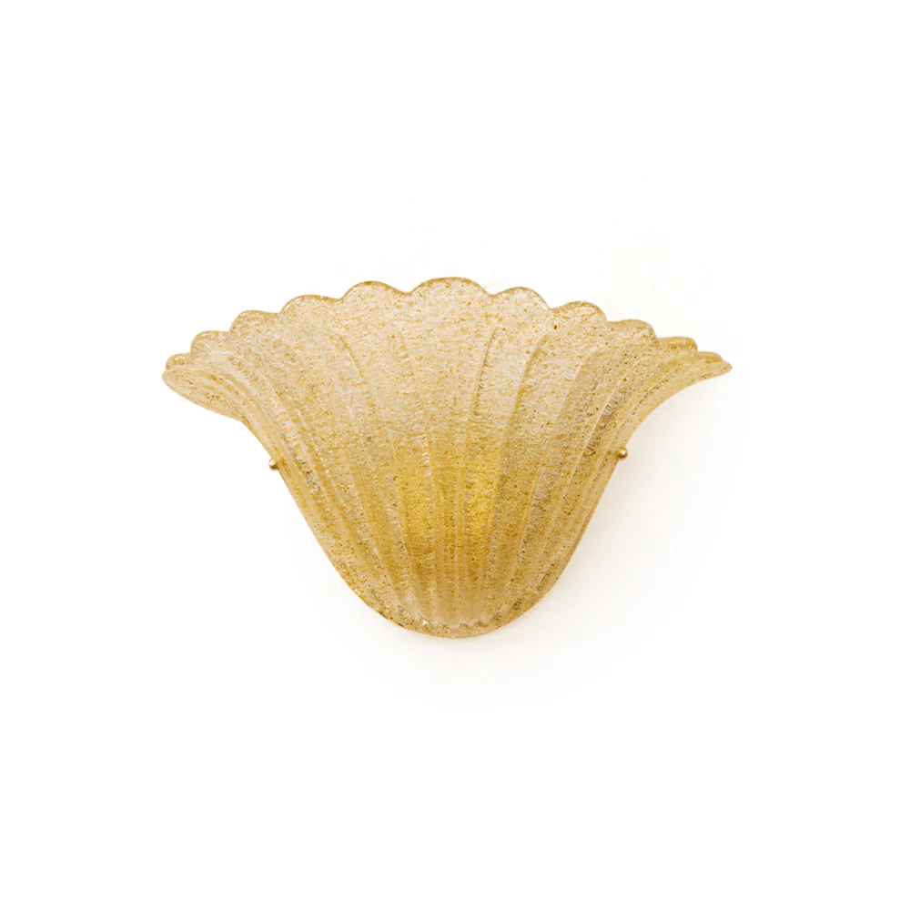 Celoeria wandlamp van glas met scallop rand textuurglas elegant