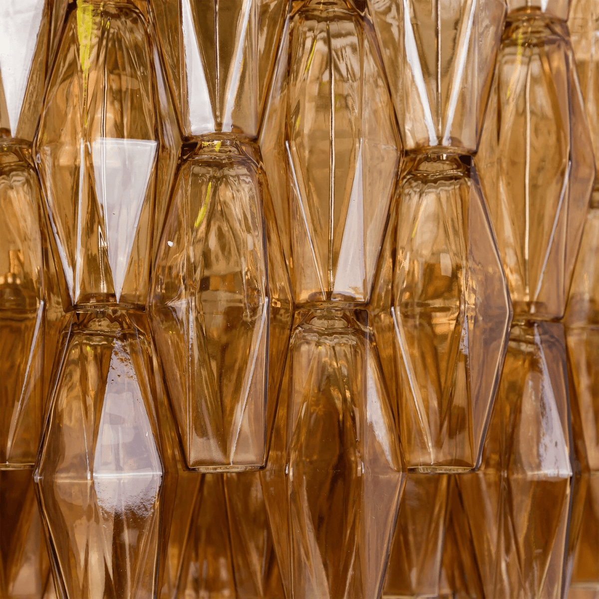 Celenella Kroonluchter van glas Cilinder Amberglas Elegante Goudkleurige Afwerking