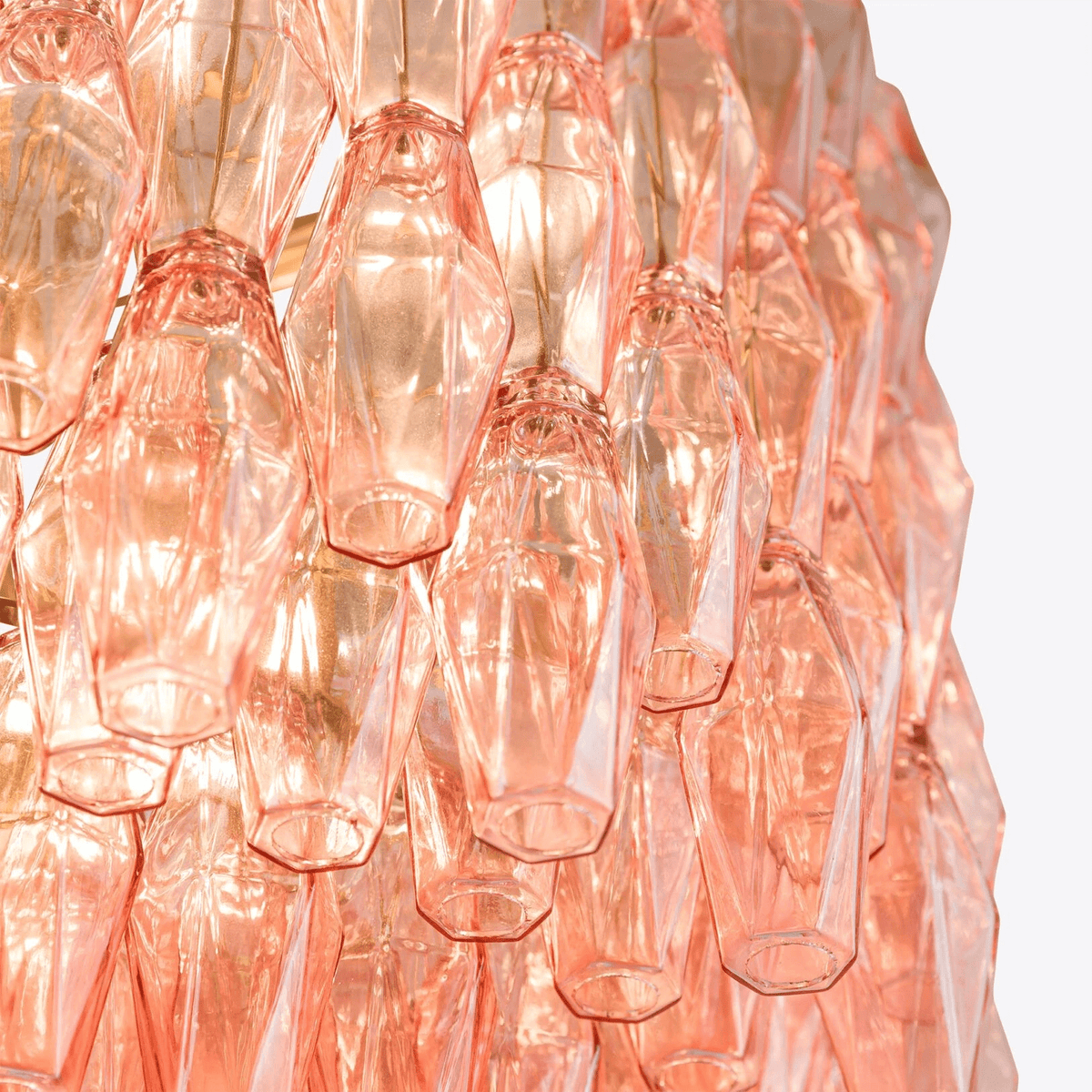 Celenella Kroonluchter van glas Cilinder Amberglas Elegante Goudkleurige Afwerking