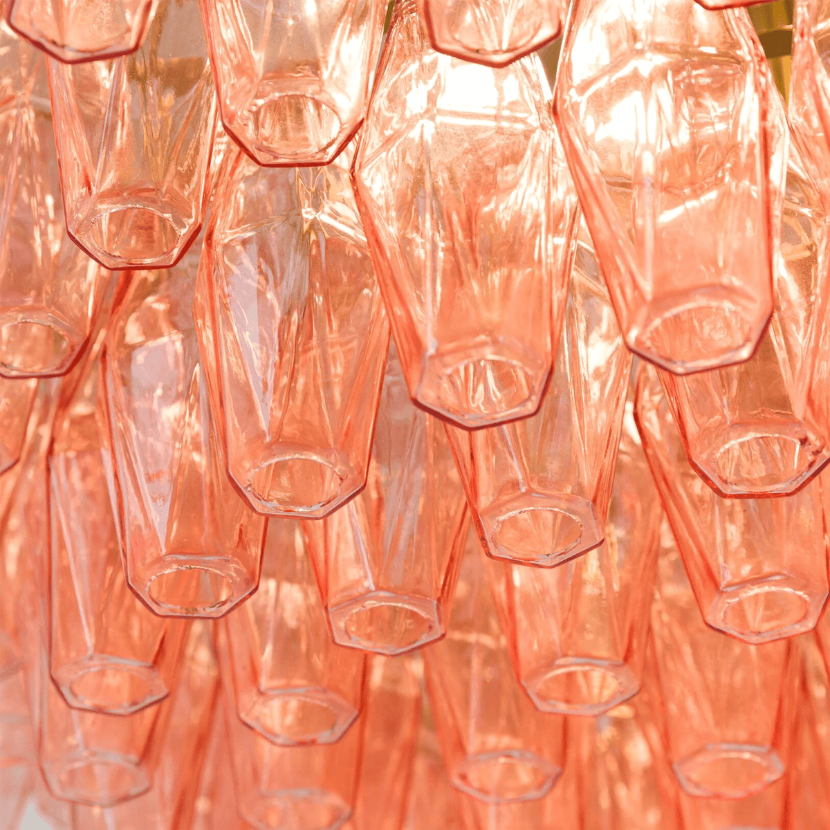 Celenella Kroonluchter van glas Cilinder Amberglas Elegante Goudkleurige Afwerking