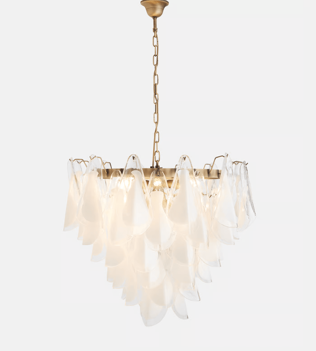 Eiririel Kroonluchter Wit Bloemblaad glas Gelaagd Modern