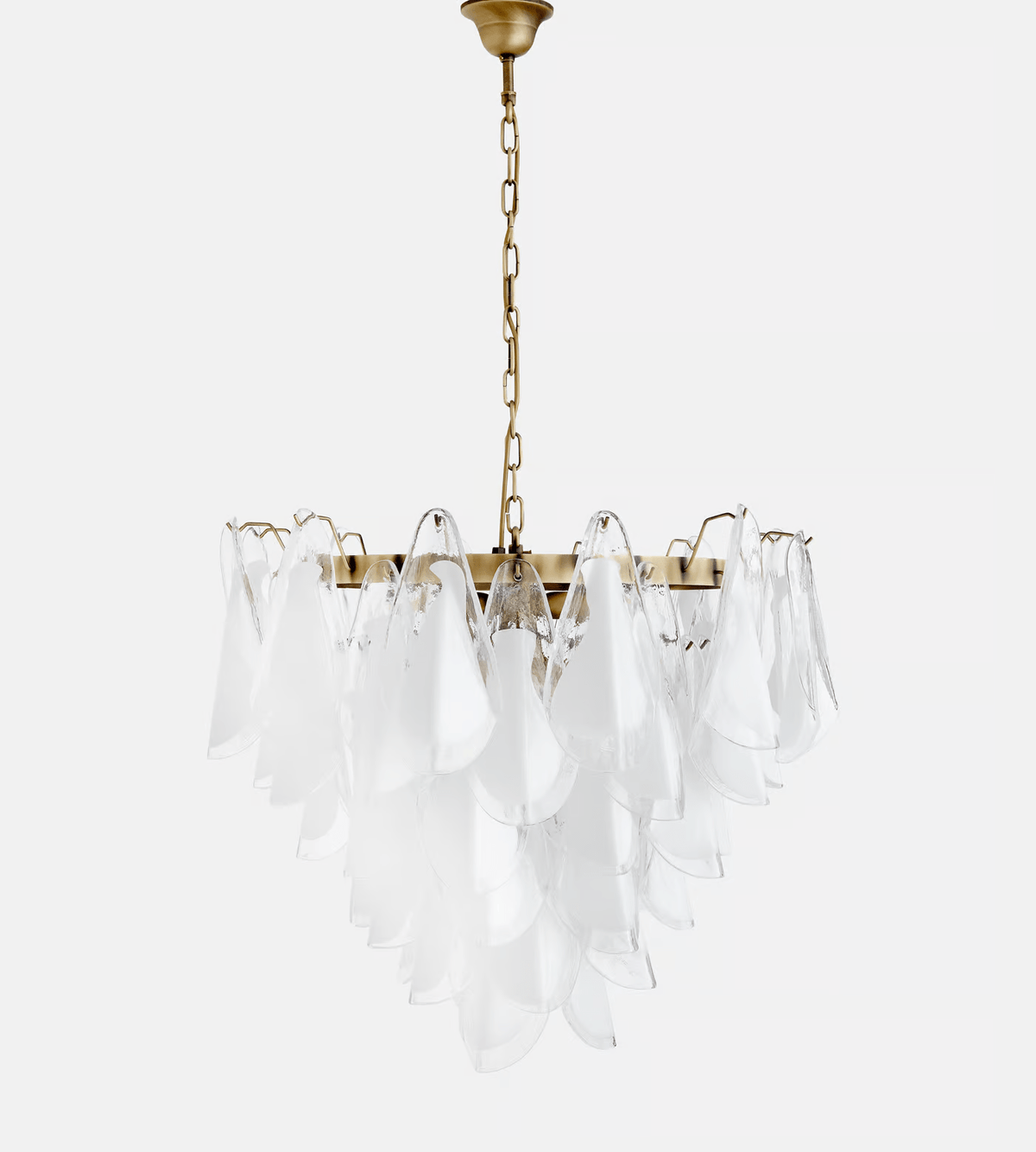 Eiririel Kroonluchter Wit Bloemblaad glas Gelaagd Modern