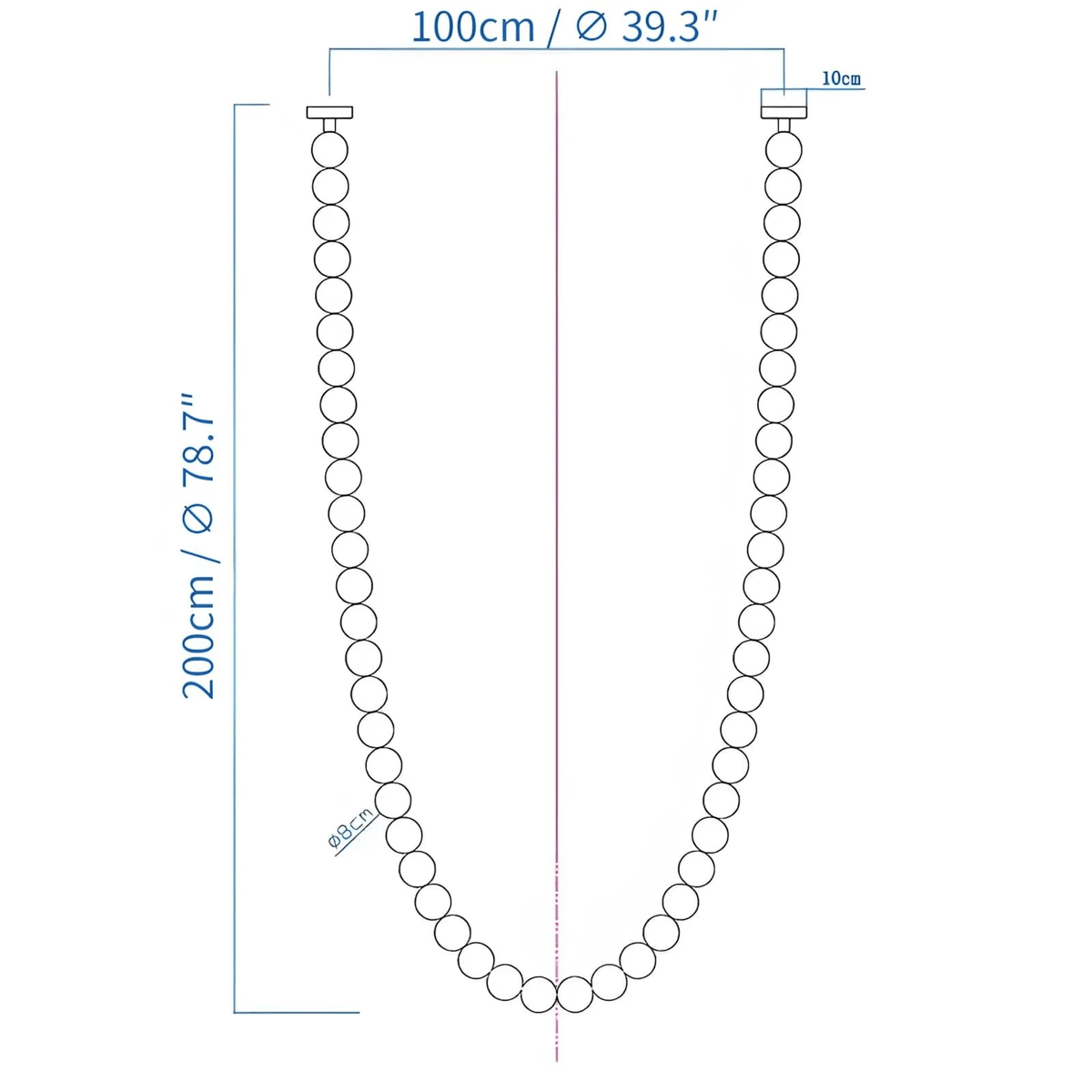PearlCascade kroonluchter van glasparels
