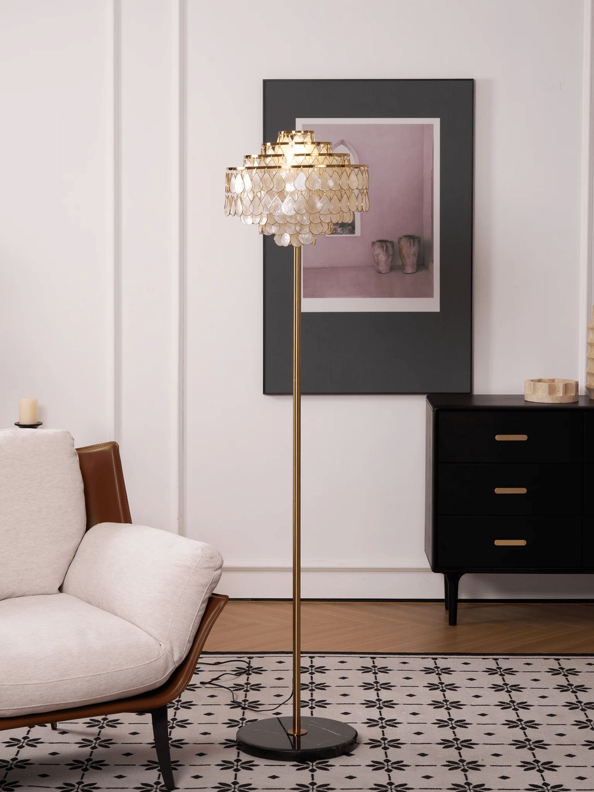 Emily vloerlamp in goudkleurige afwerking