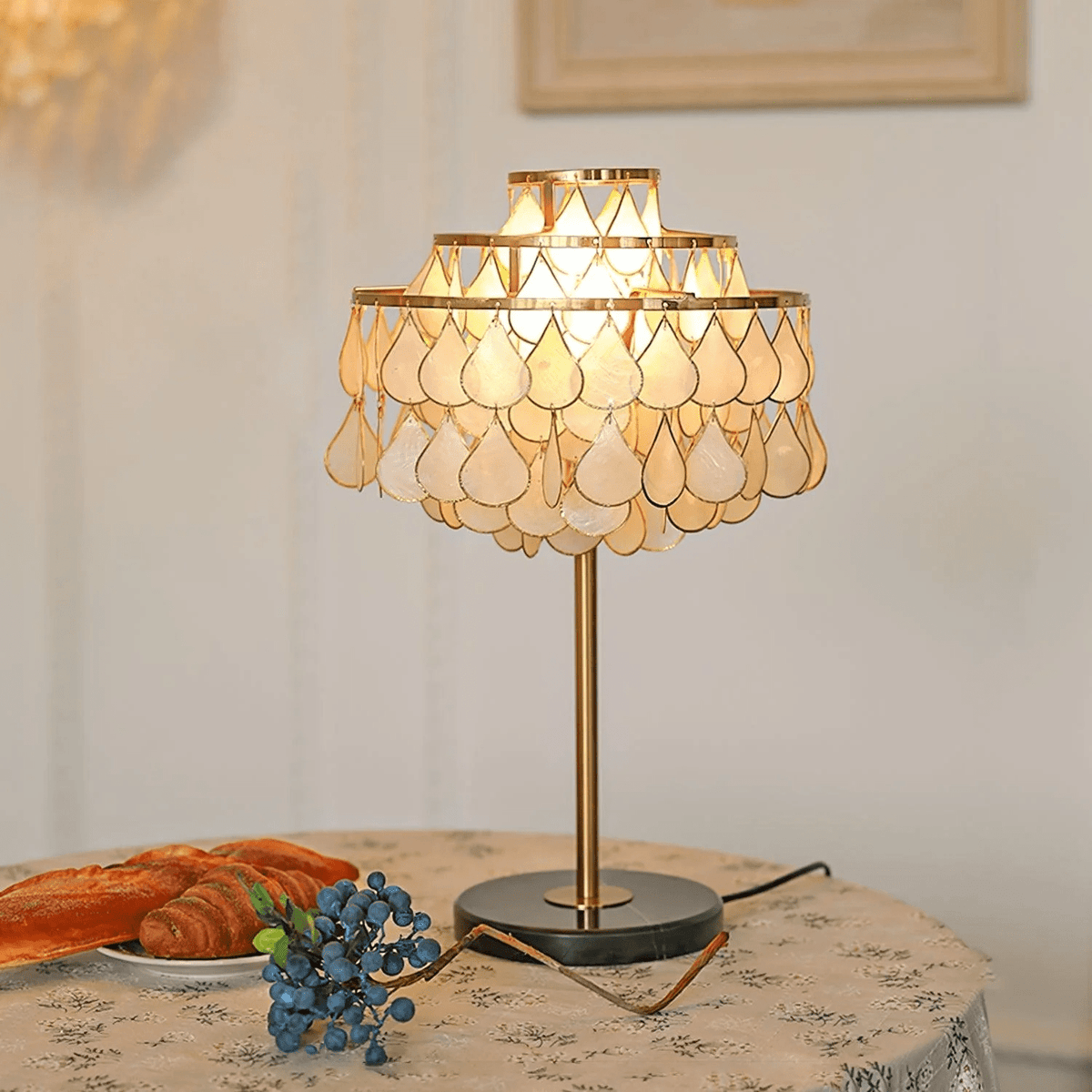 Jacob luxe Teardrops Schelp-tafellamp