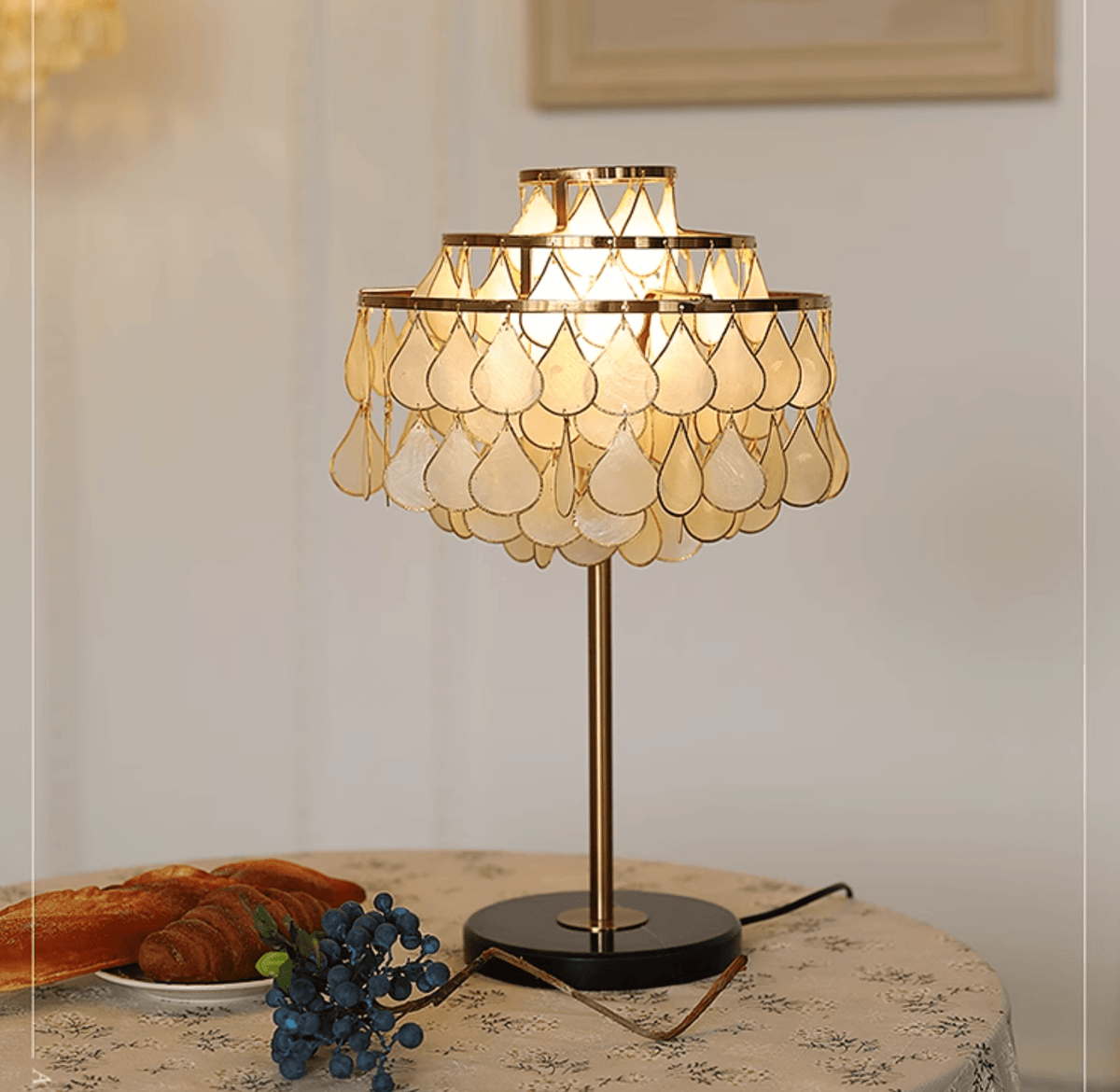 Jacob luxe Teardrops Schelp-tafellamp