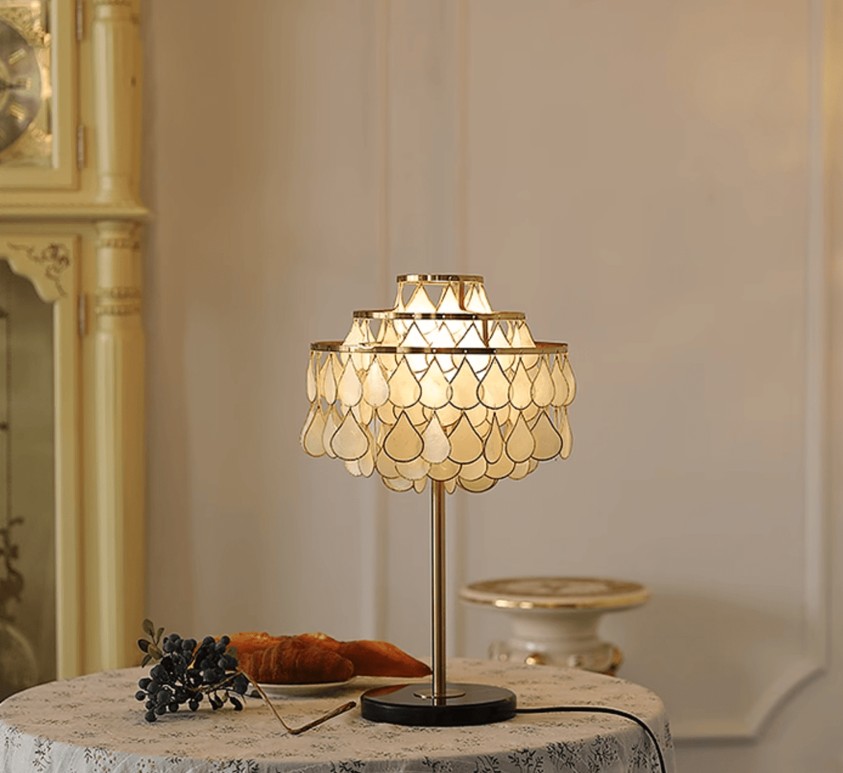 Jacob luxe Teardrops Schelp-tafellamp
