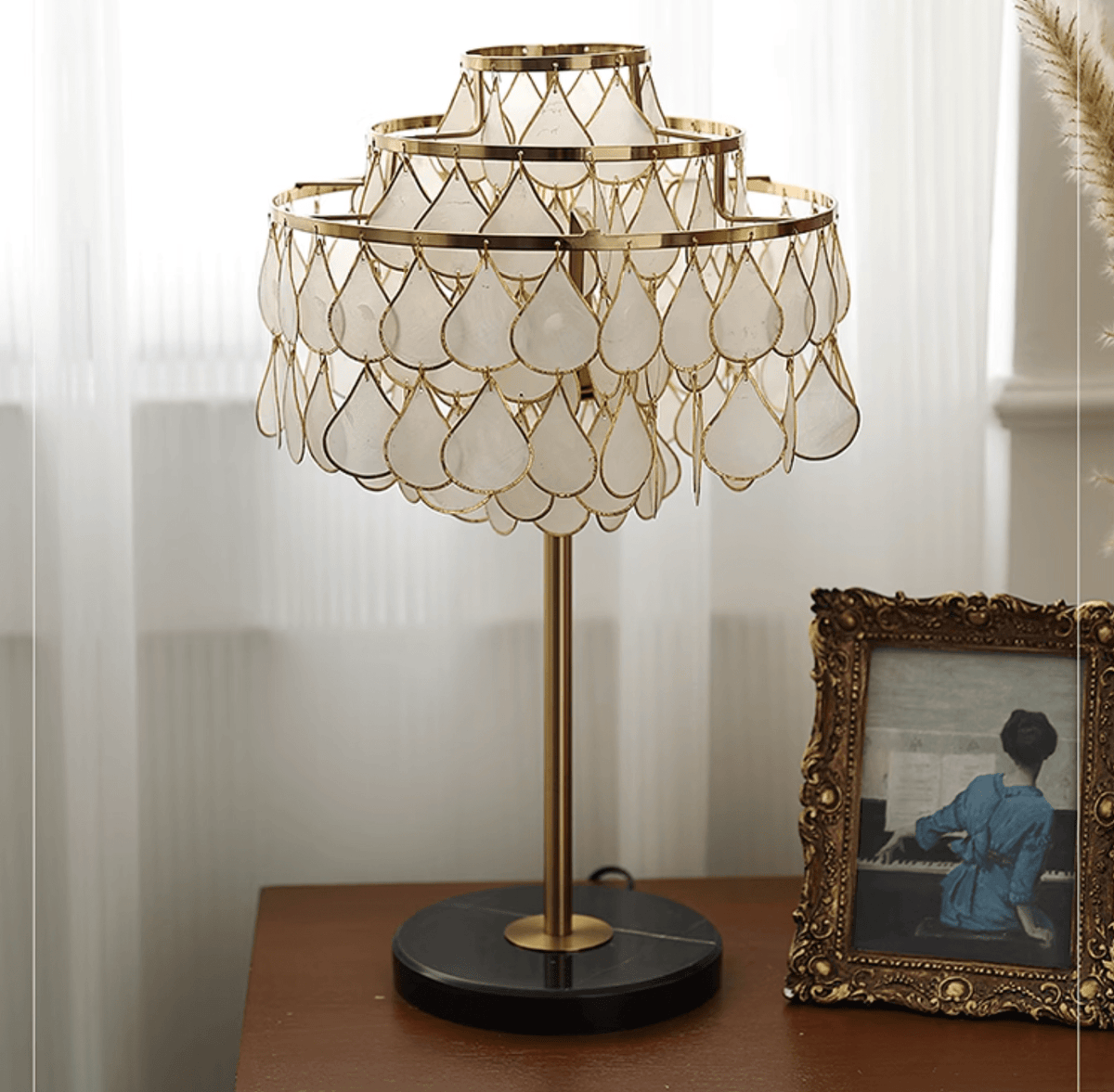 Jacob luxe Teardrops Schelp-tafellamp