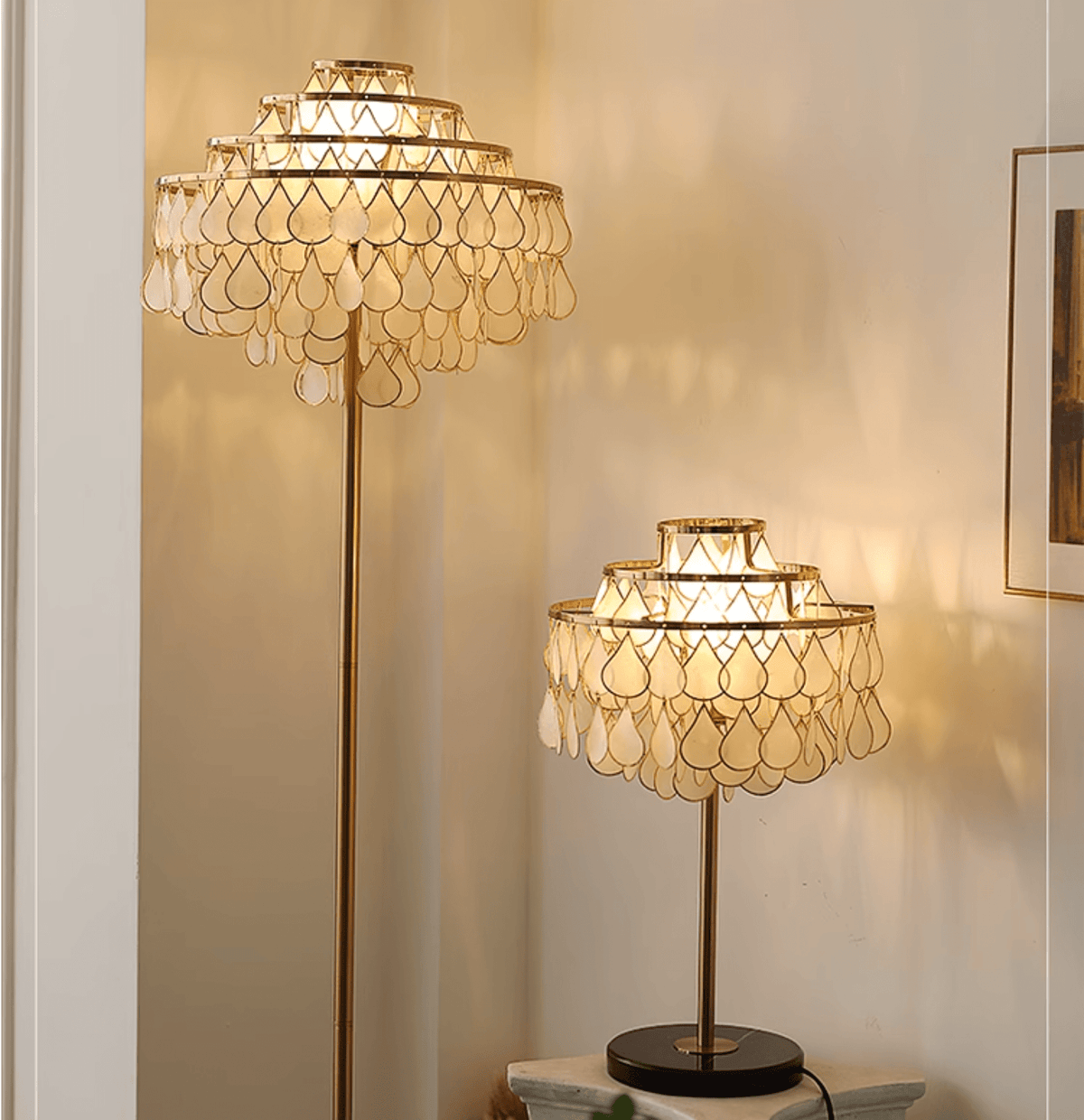 Jacob luxe Teardrops Schelp-tafellamp