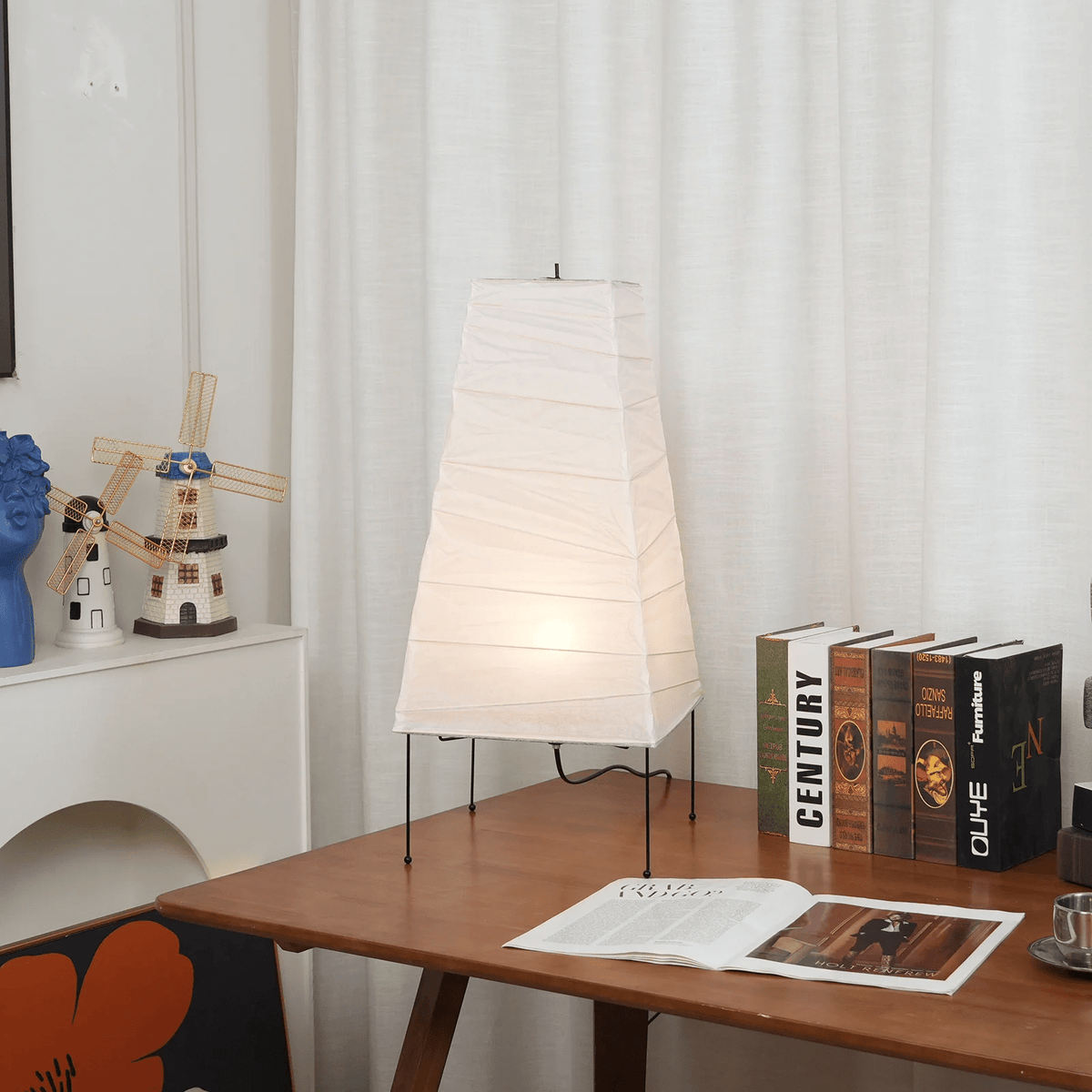 Piaaraya Minimalistische tafellamp van rijstpapier