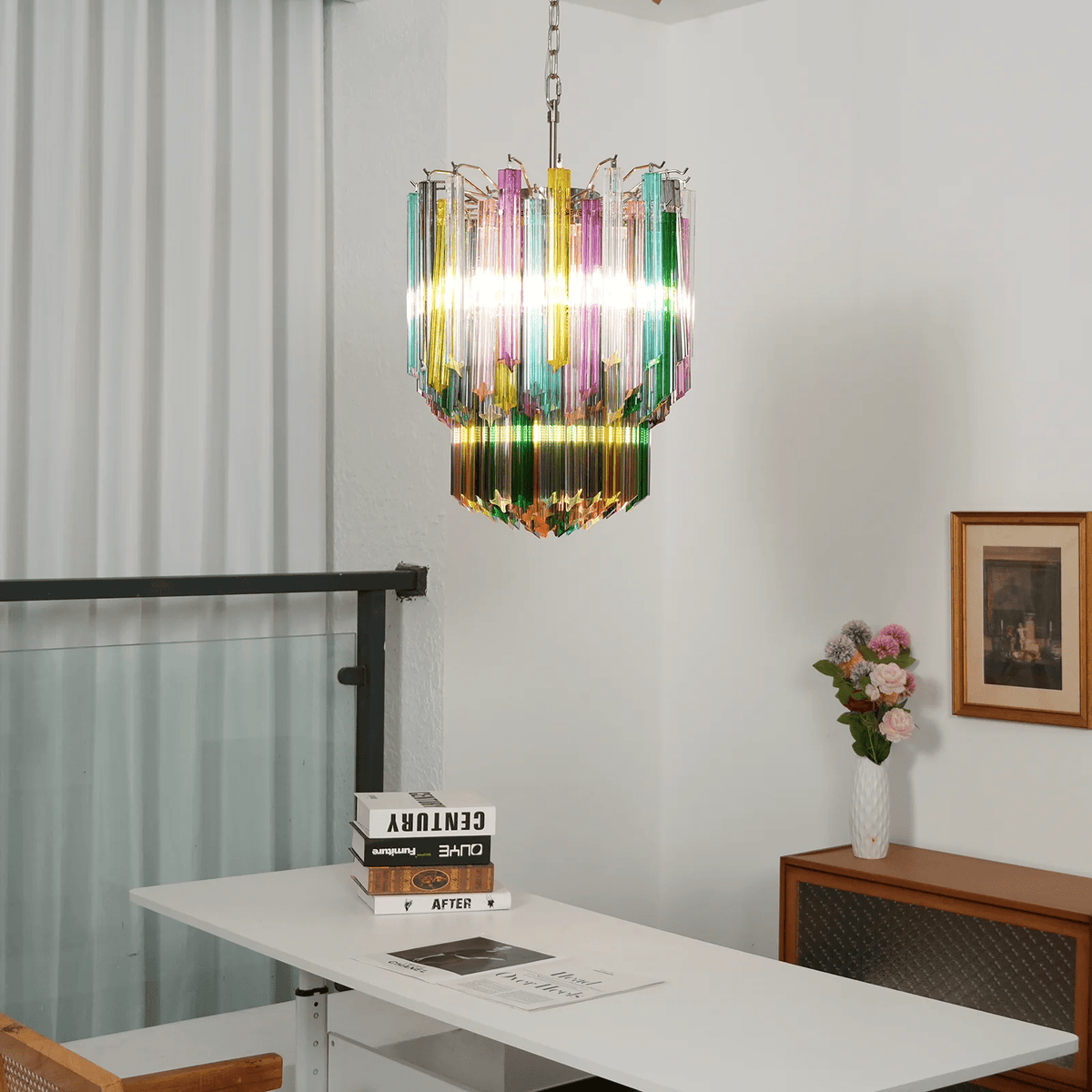 Celorelle Kroonluchter Murano glas Meerkleurig Prisma