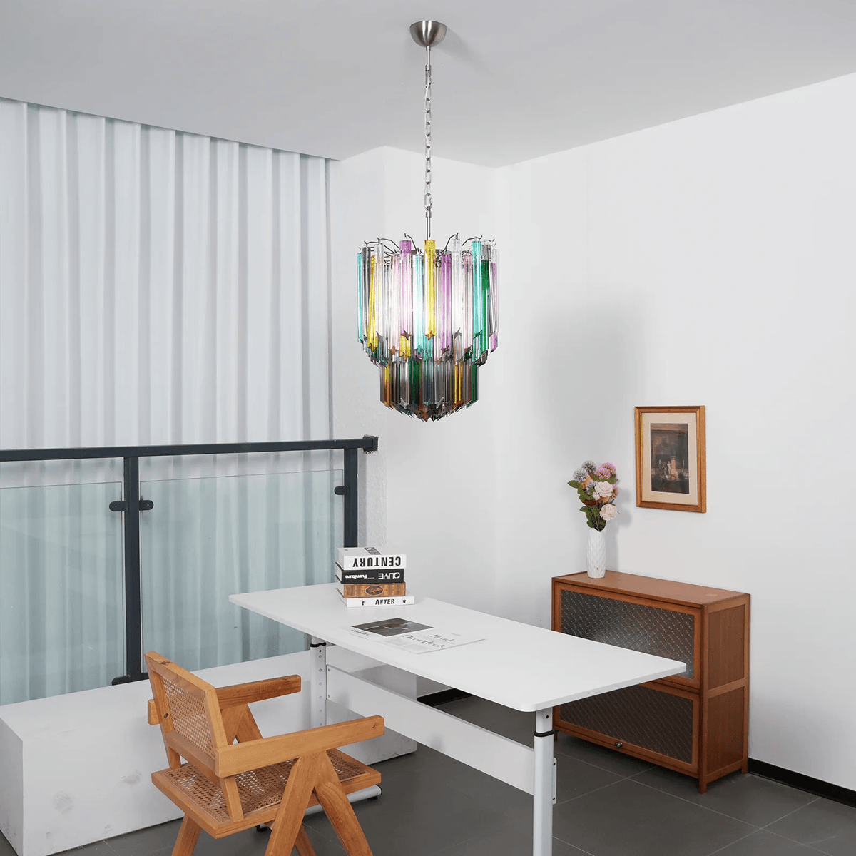 Celorelle Kroonluchter Murano glas Meerkleurig Prisma