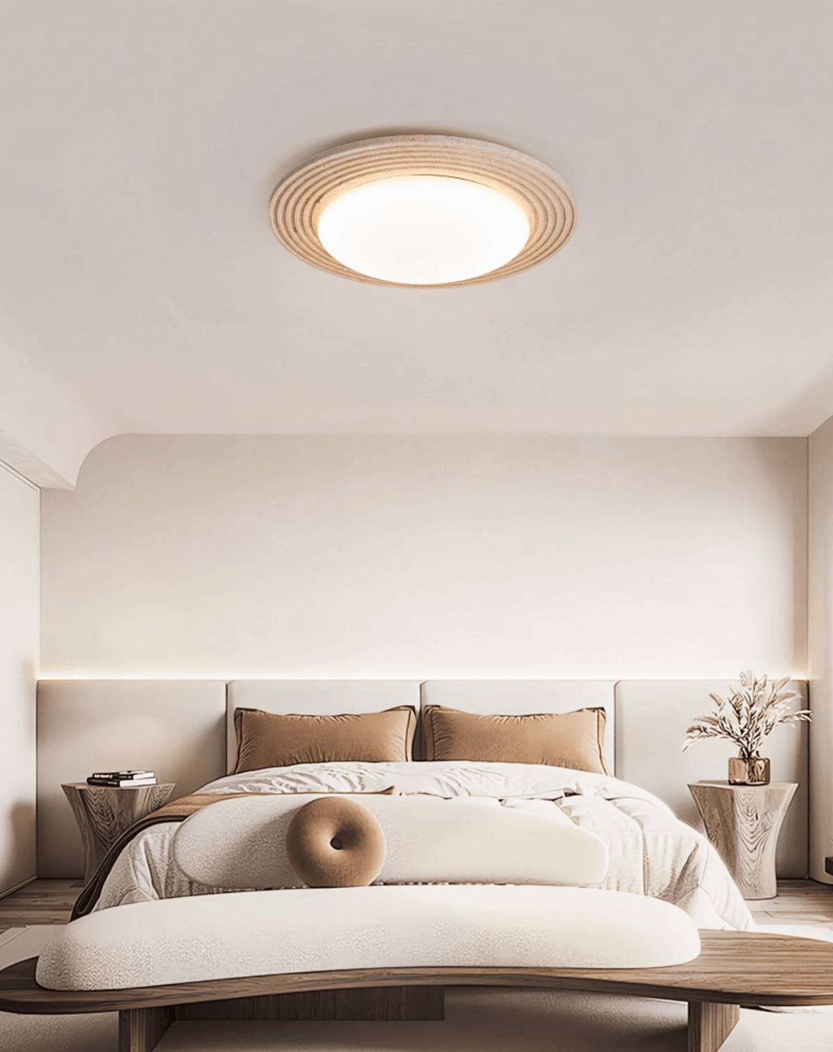 Orinir minimalistische plafondlamp van geel travertin