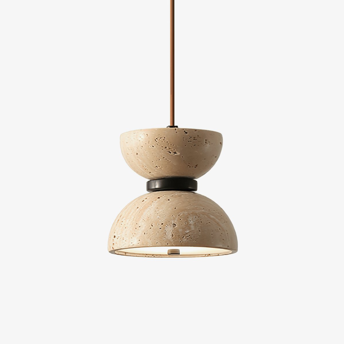 Tersus travertin Hourglass hanglamp Dubbele koepel