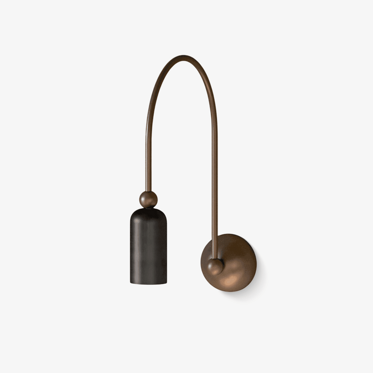 Vortigaud gebogen brons zwart wandlamp