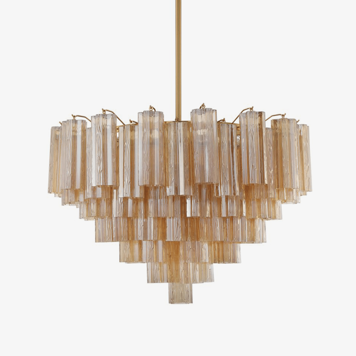 Namo Murano Kroonluchter Glasbuis Lagen Amber