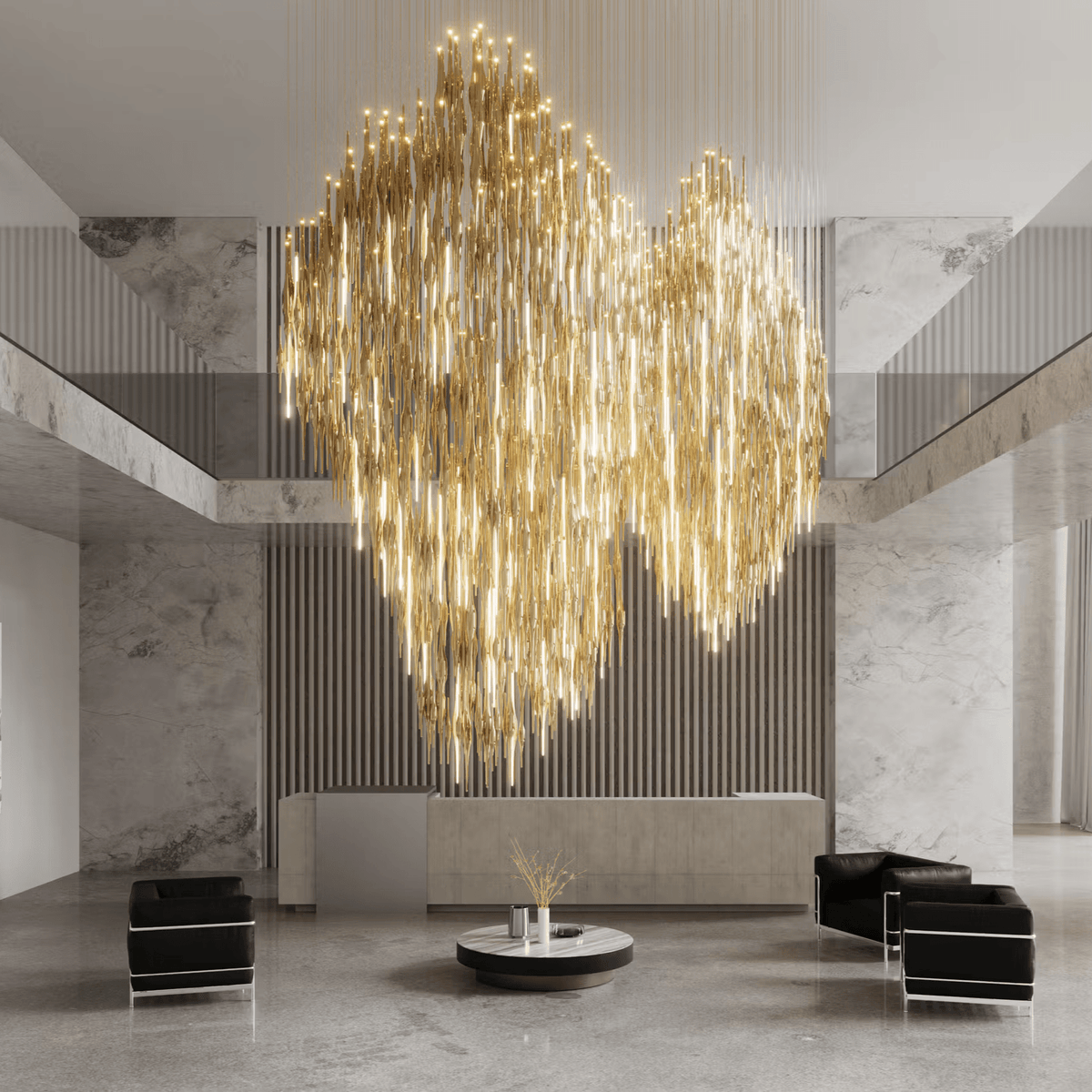 HydroDrop Amber glas Grand Cascade Kroonluchter