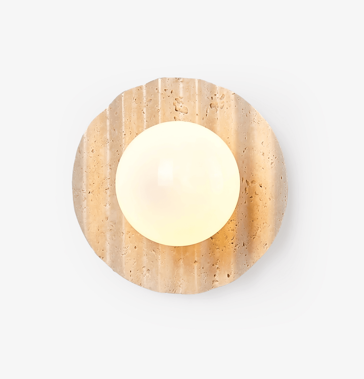 Aluk wandlamp in Geel travertin
