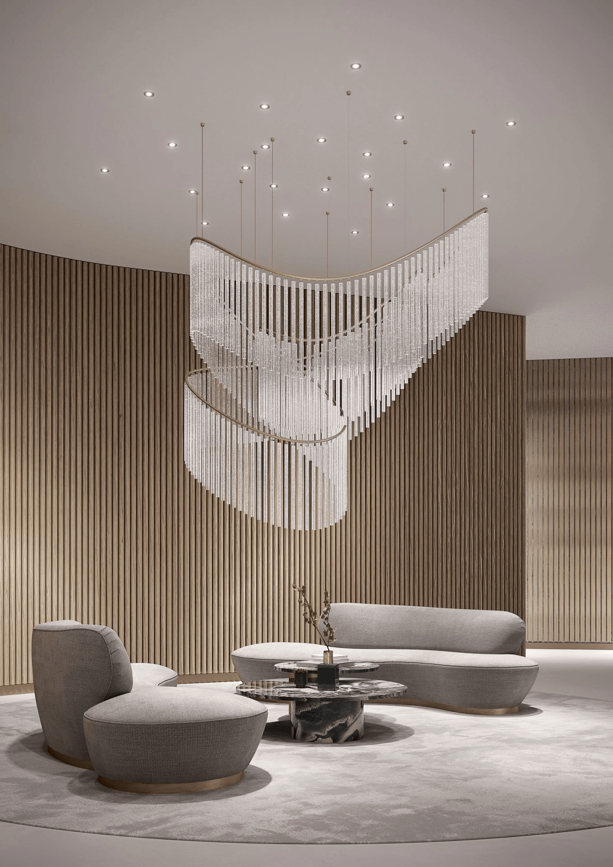 Rivella Shimmering Cascade  Kristallen glas Kroonluchter