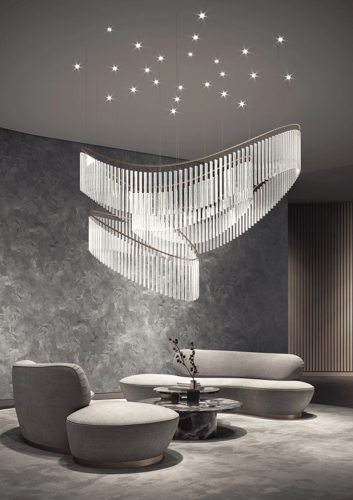 Rivella Shimmering Cascade  Kristallen glas Kroonluchter