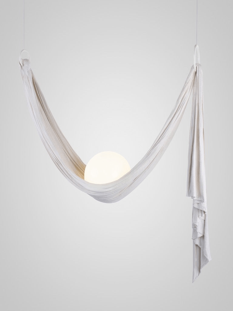 Serelia hanglamp met zijden stofdraperie