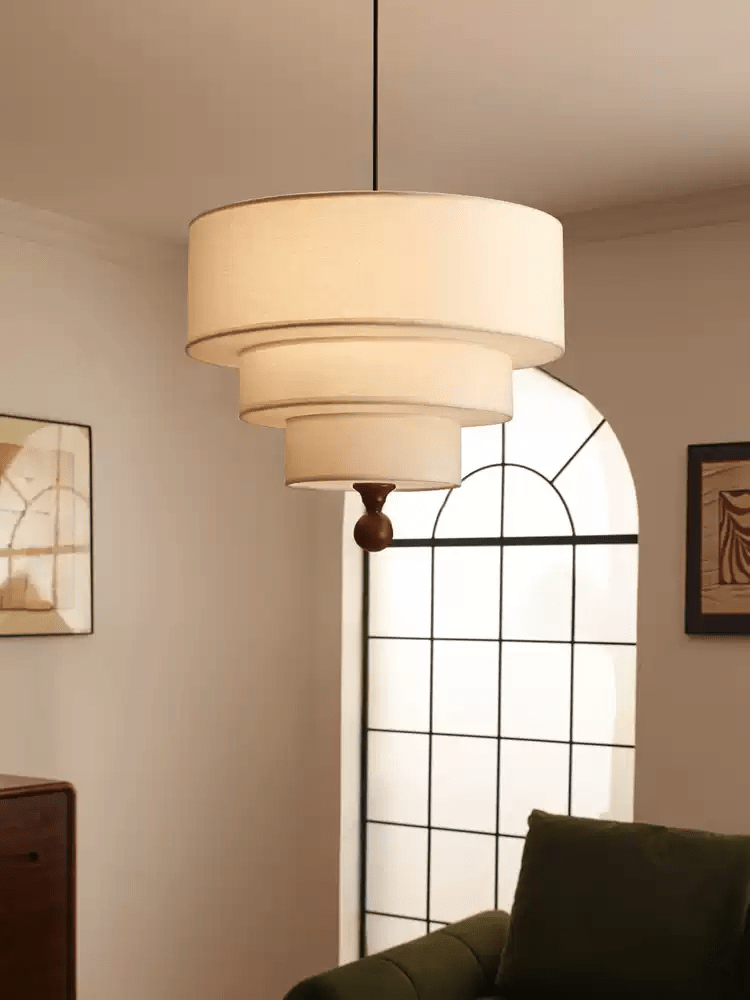 Calderin hanglamp met drie lagen van stoffen