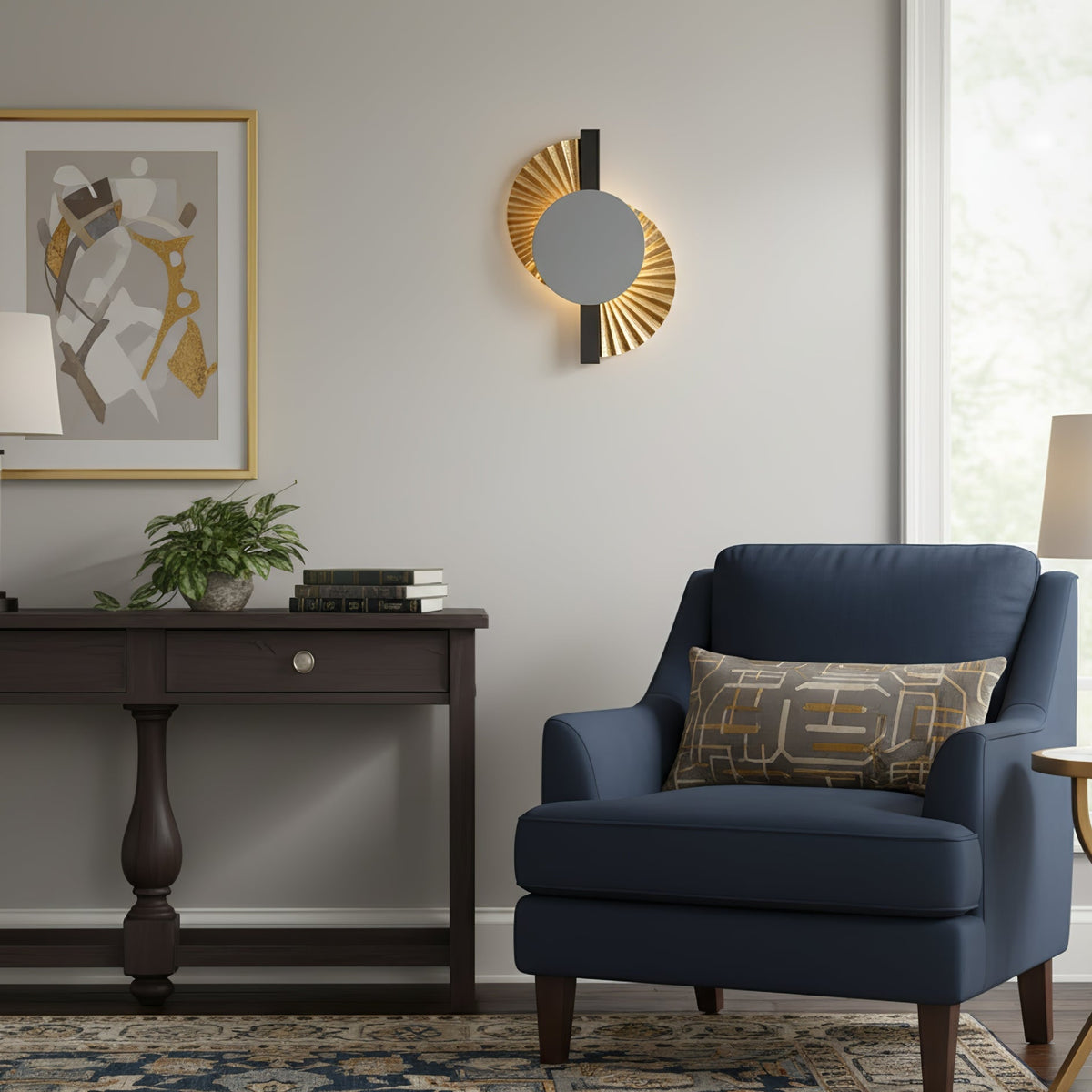 Arbordale Gouden wandlamp met Zonnestralen