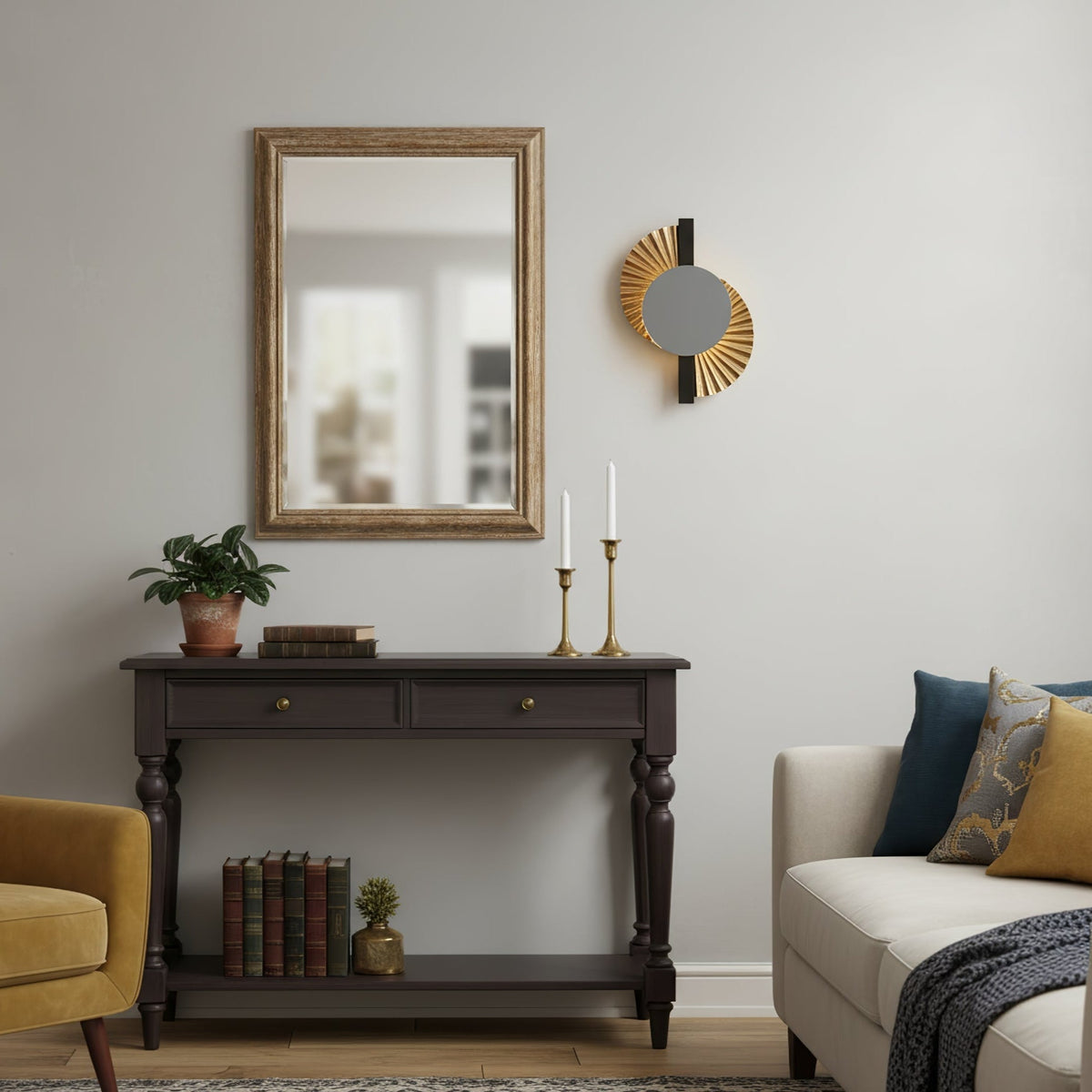 Arbordale Gouden wandlamp met Zonnestralen