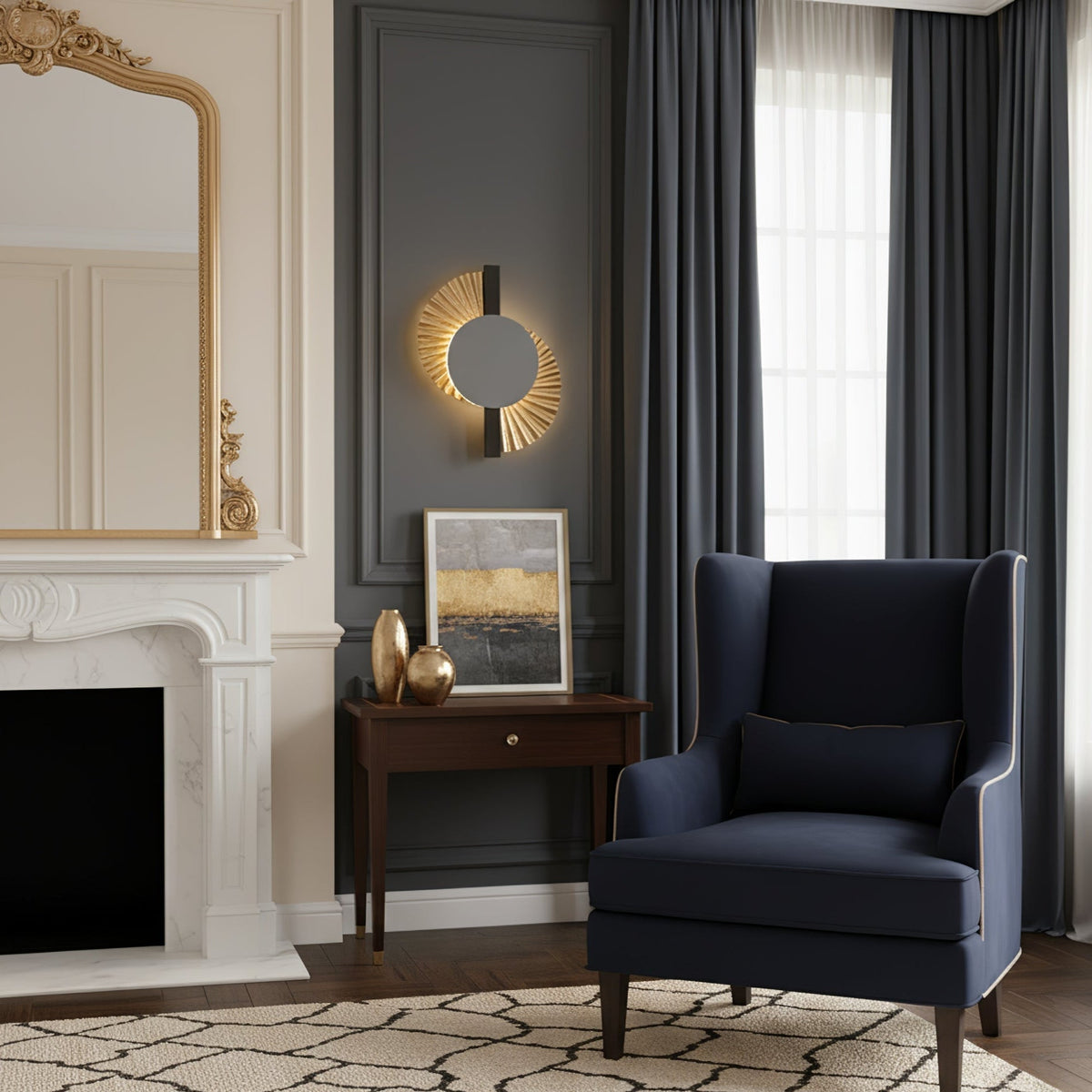Arbordale Gouden wandlamp met Zonnestralen
