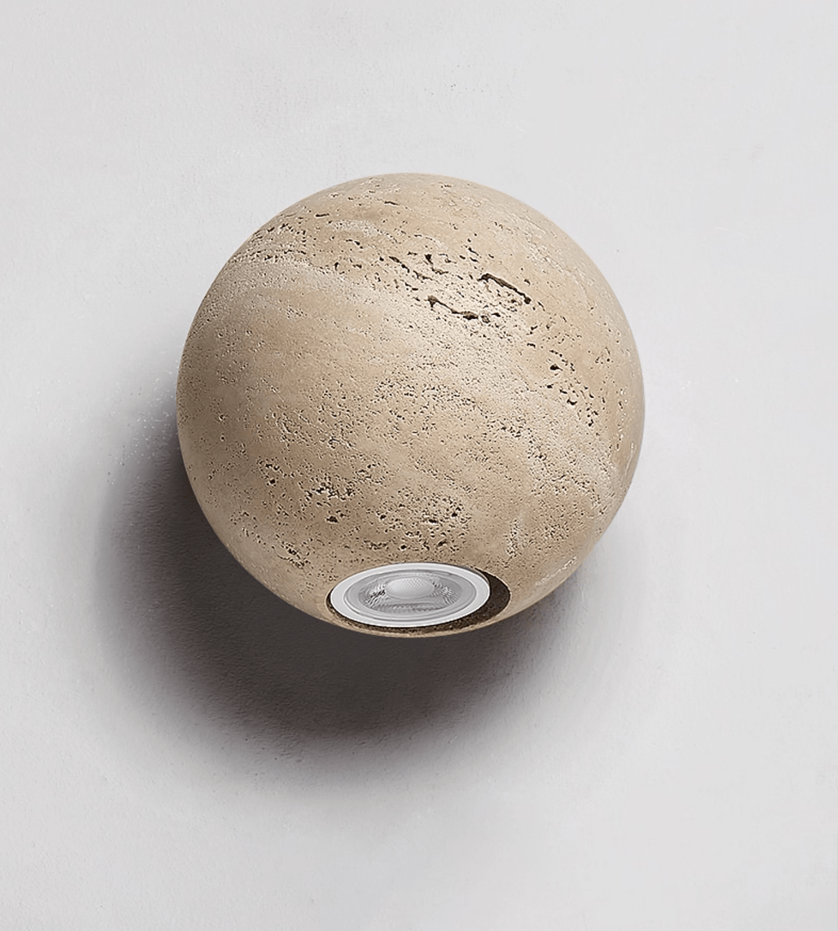 Travian travertin bollen wandlamp
