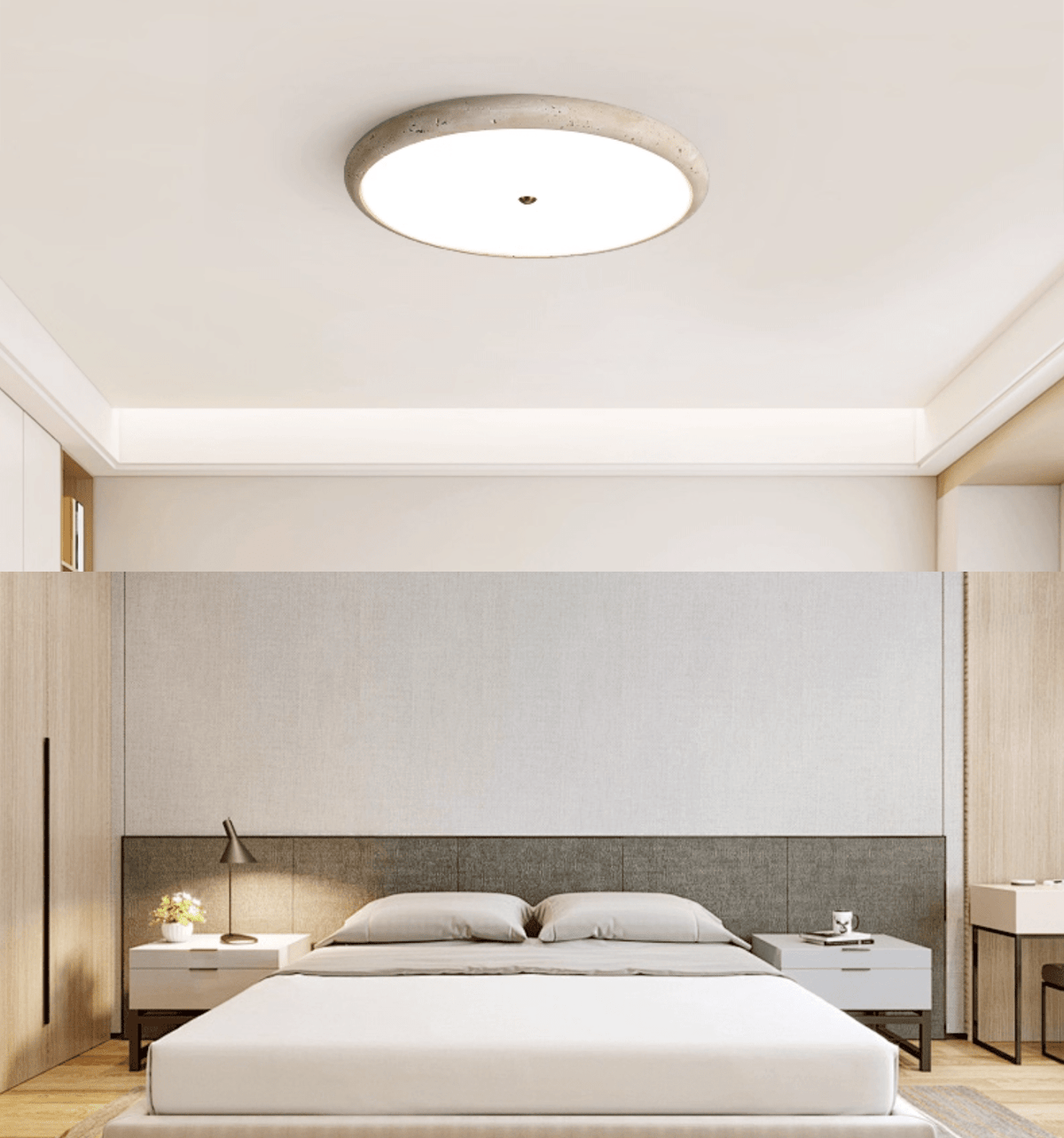 Taveria travertin Halo plafondlamp