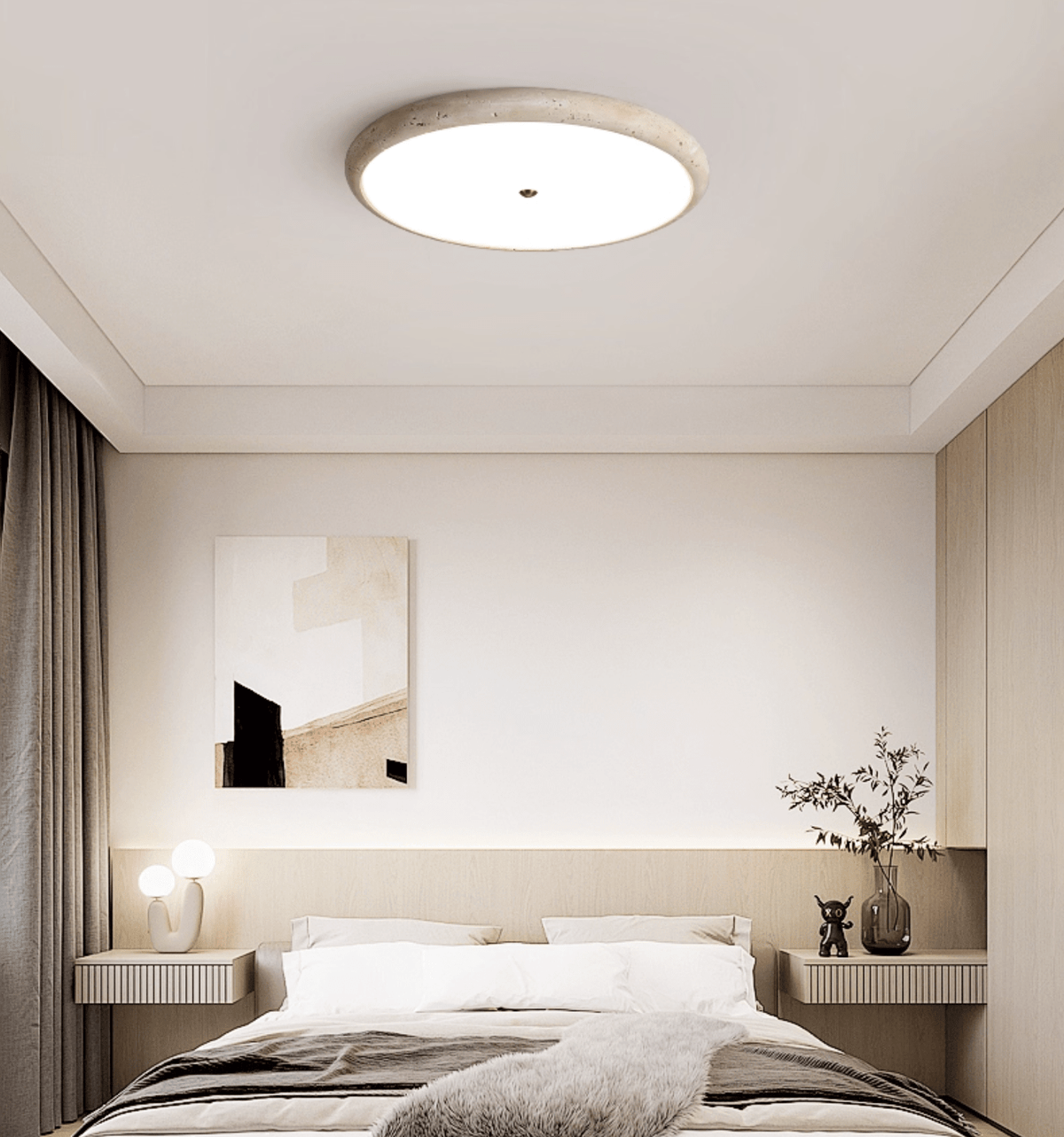 Taveria travertin Halo plafondlamp