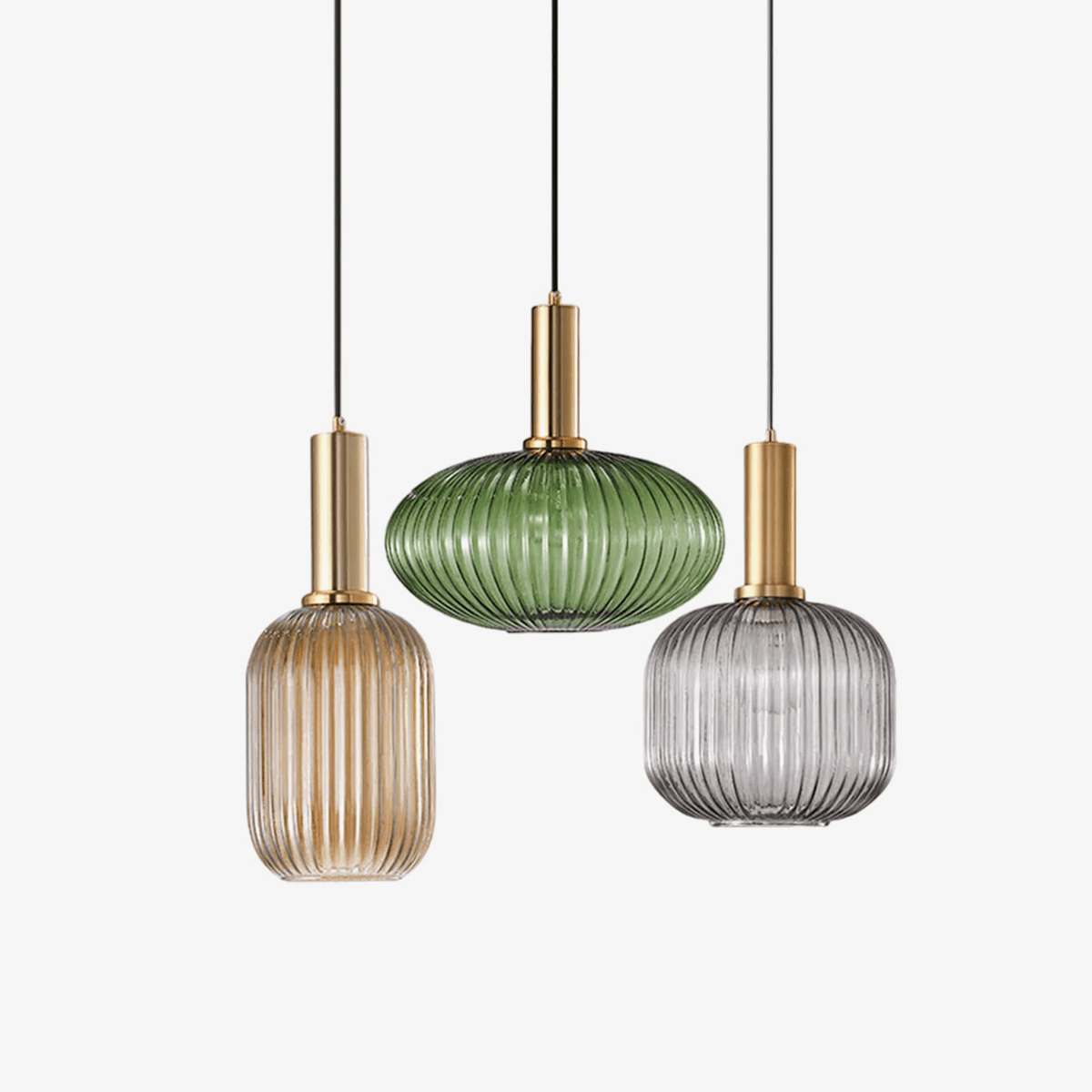 Viremont hanglamp van glas met ribbelglas