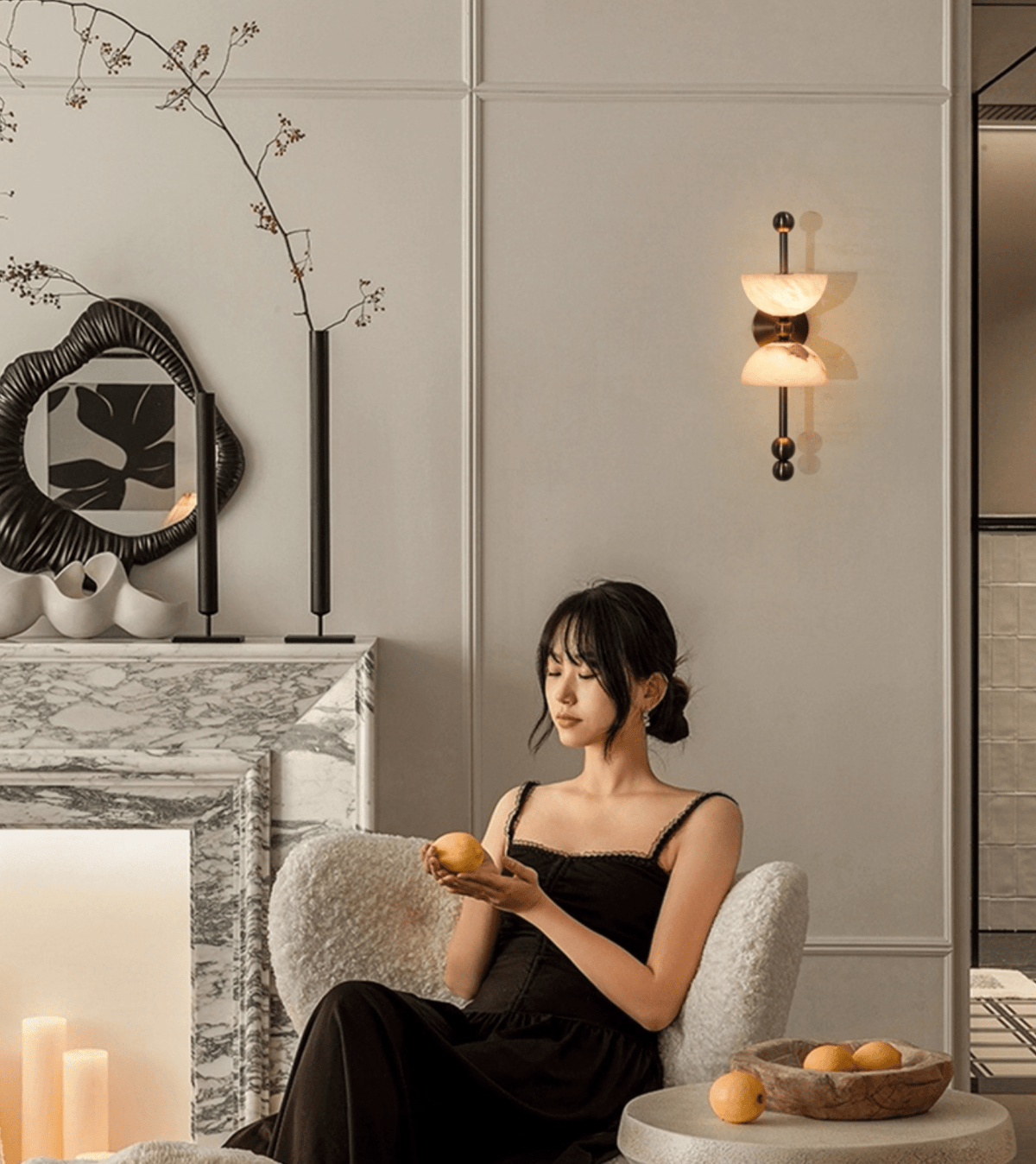 Seraphin albasten wandlamp