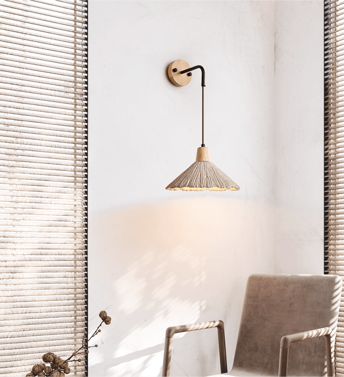 Microcement wandlamp
