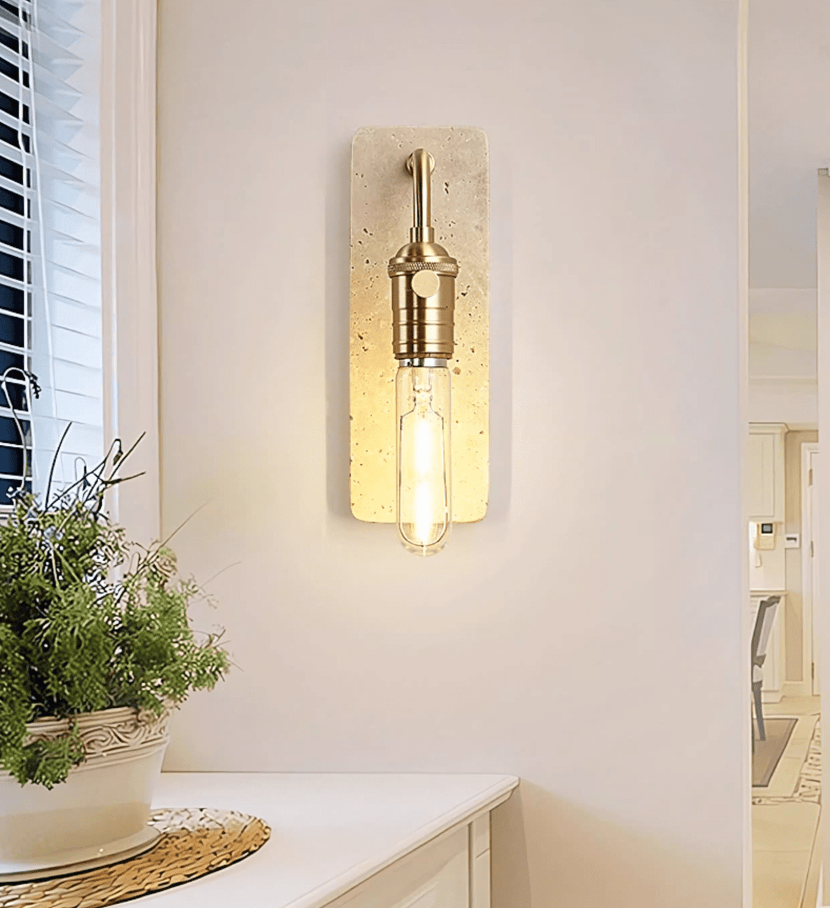 Alistair Industriële wandlamp met geel steen