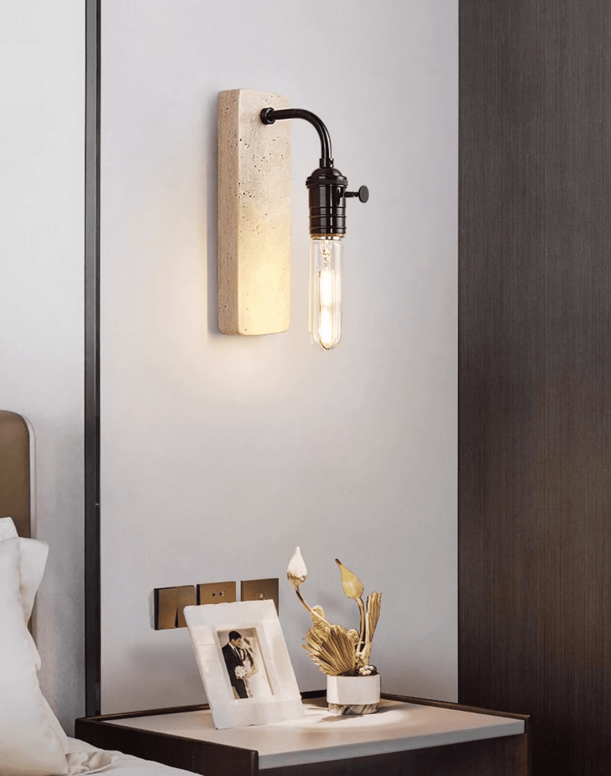Alistair Industriële wandlamp met geel steen