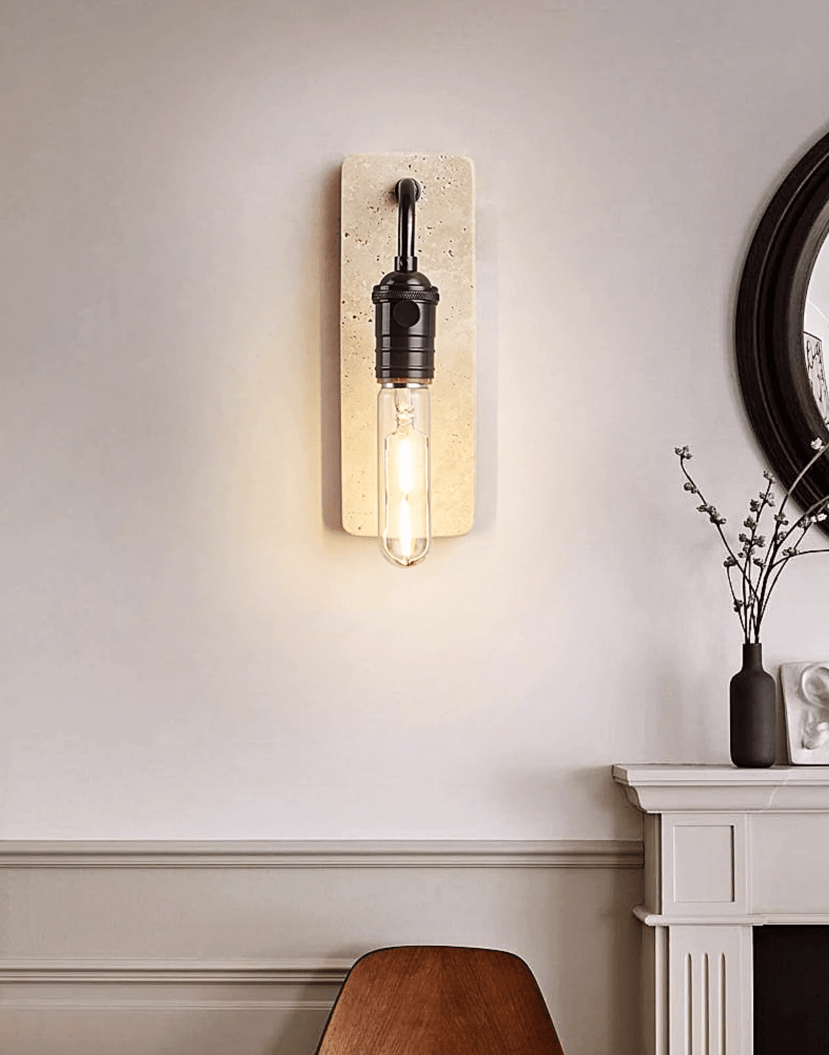 Alistair Industriële wandlamp met geel steen