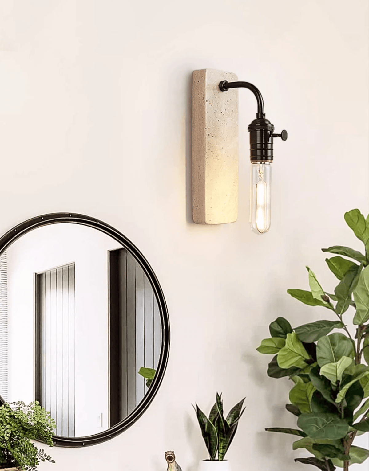 Alistair Industriële wandlamp met geel steen