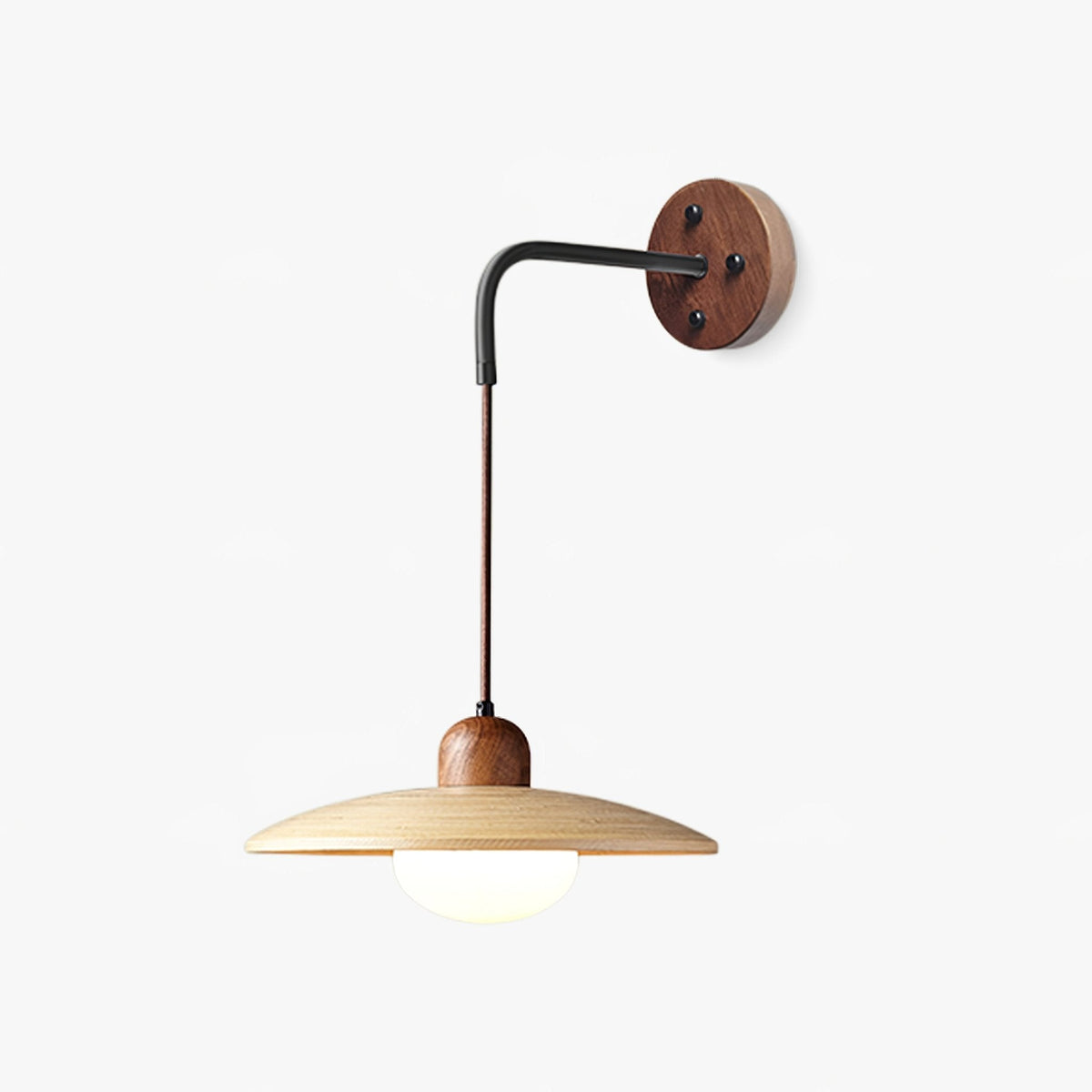 Sylaaria wandlamp met walnootsaucer