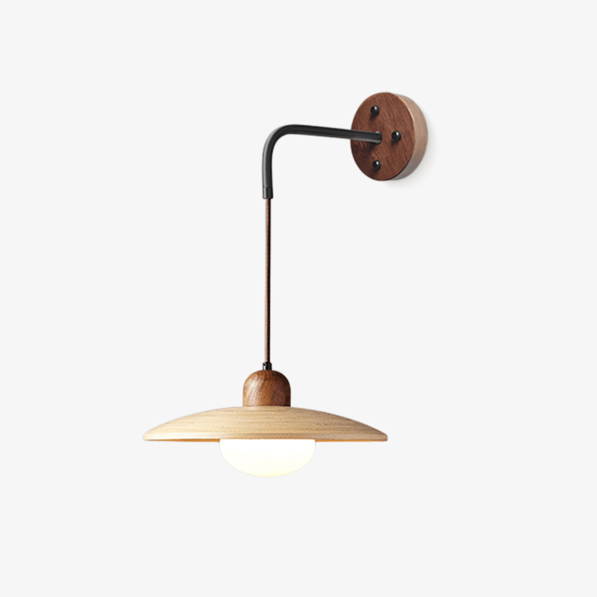 Sylaaria wandlamp met walnootsaucer