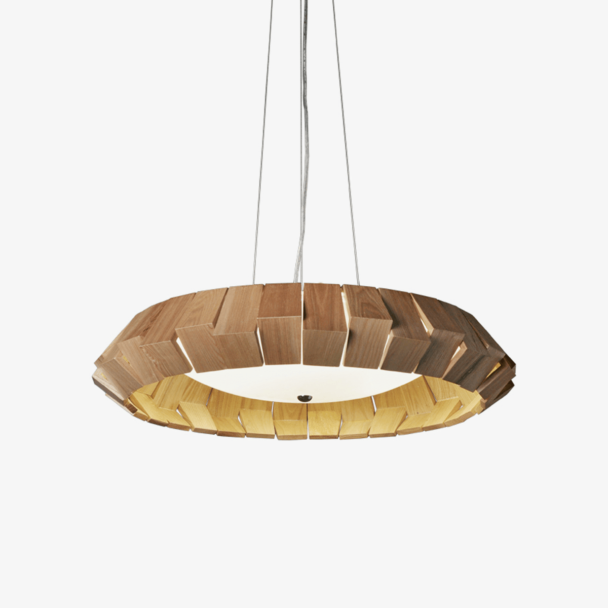 Viresto Kroonluchter met houten patchwork ring
