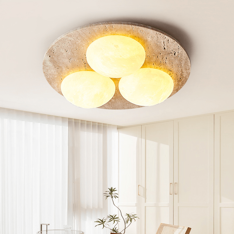 Trio travertin plafondlamp